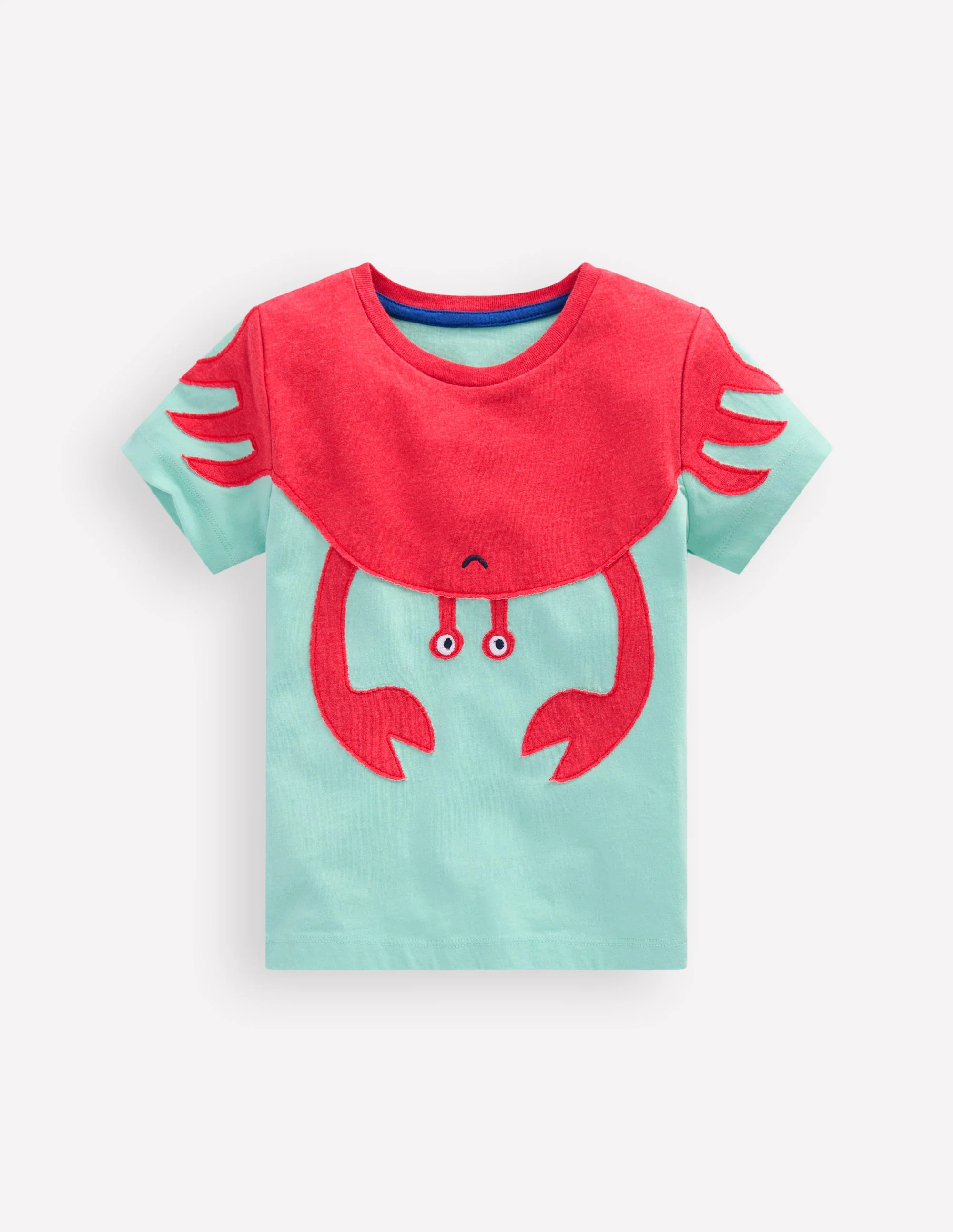 Kurzärmliges T-Shirt mit origineller Applikation-Minze Krebs