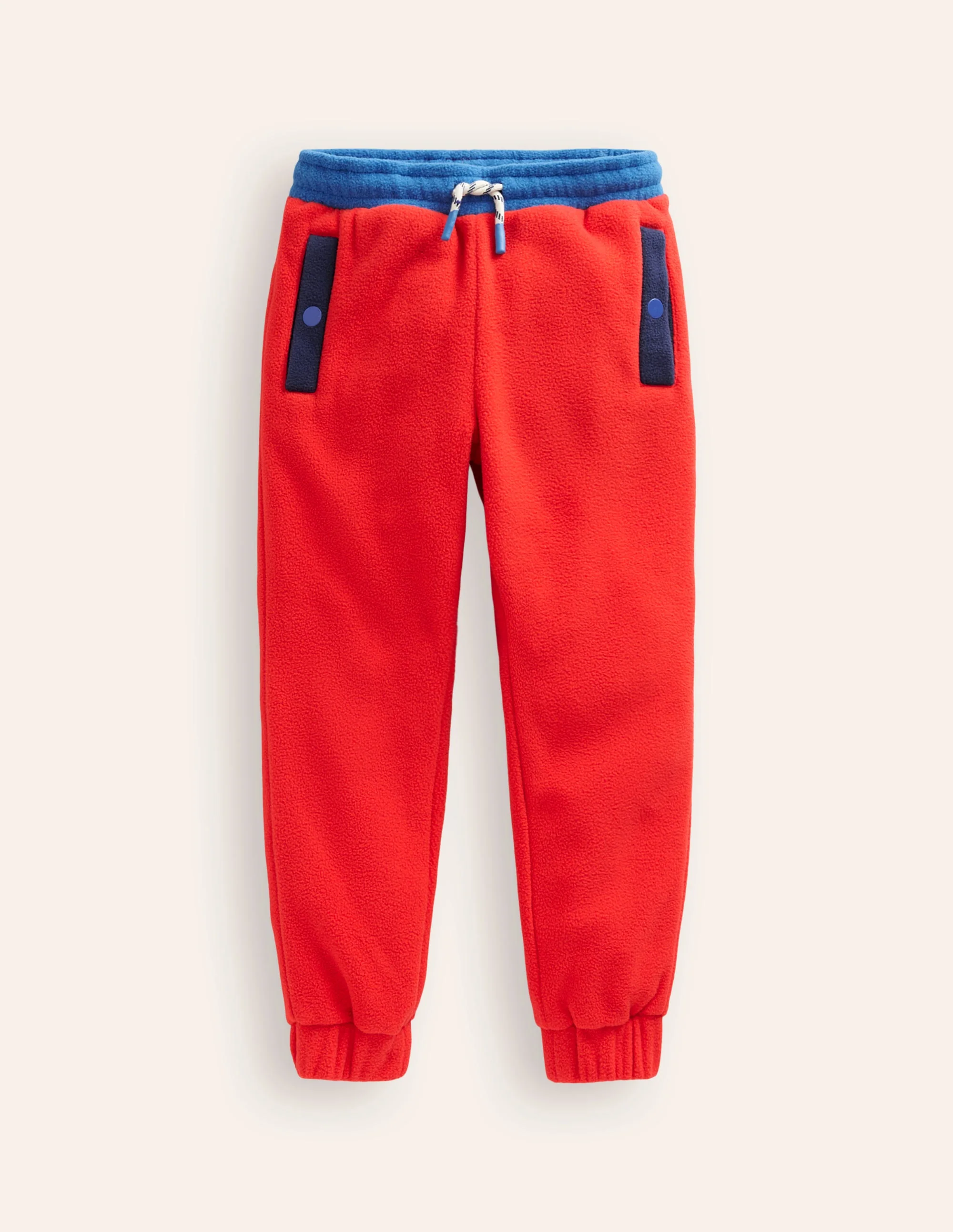 Kuschelige Fleece-Jogginghose-Mohnrot Bunt