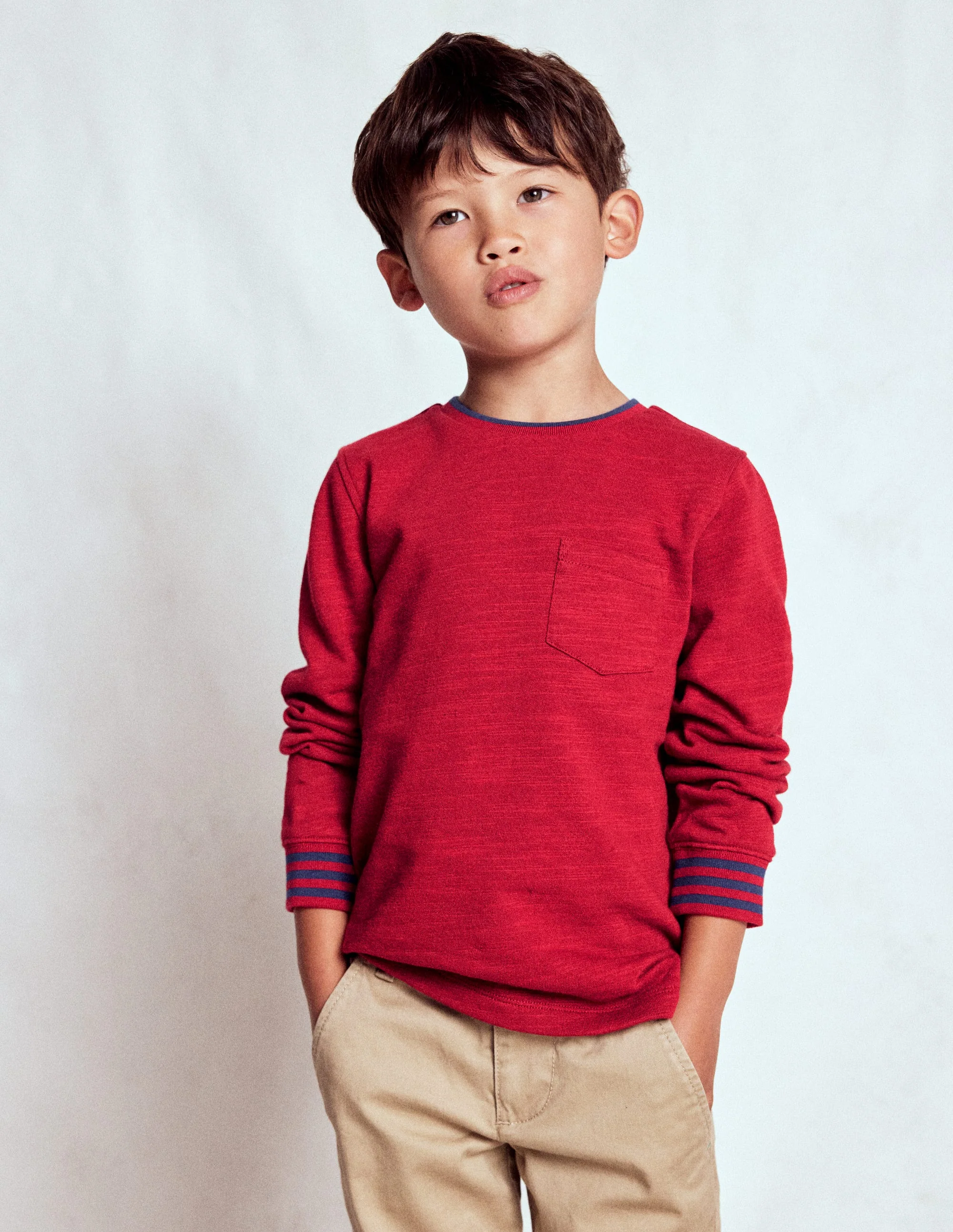 Kuscheliges, mittelschweres Langarmshirt-Rote Lakritze/Saphirblau - Image 3