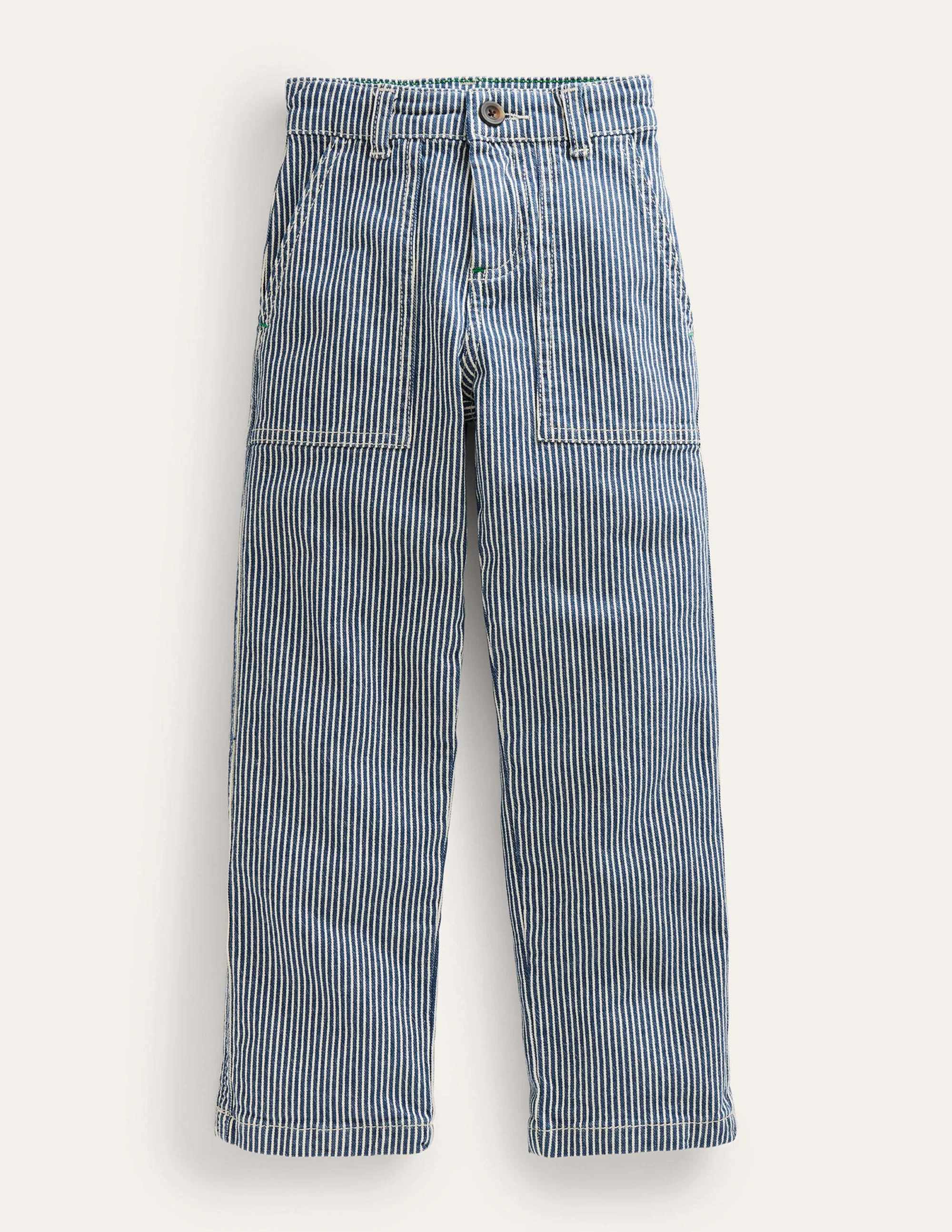 Lässige Hose mit Taschen und feinen Streifen-Feine Streifen