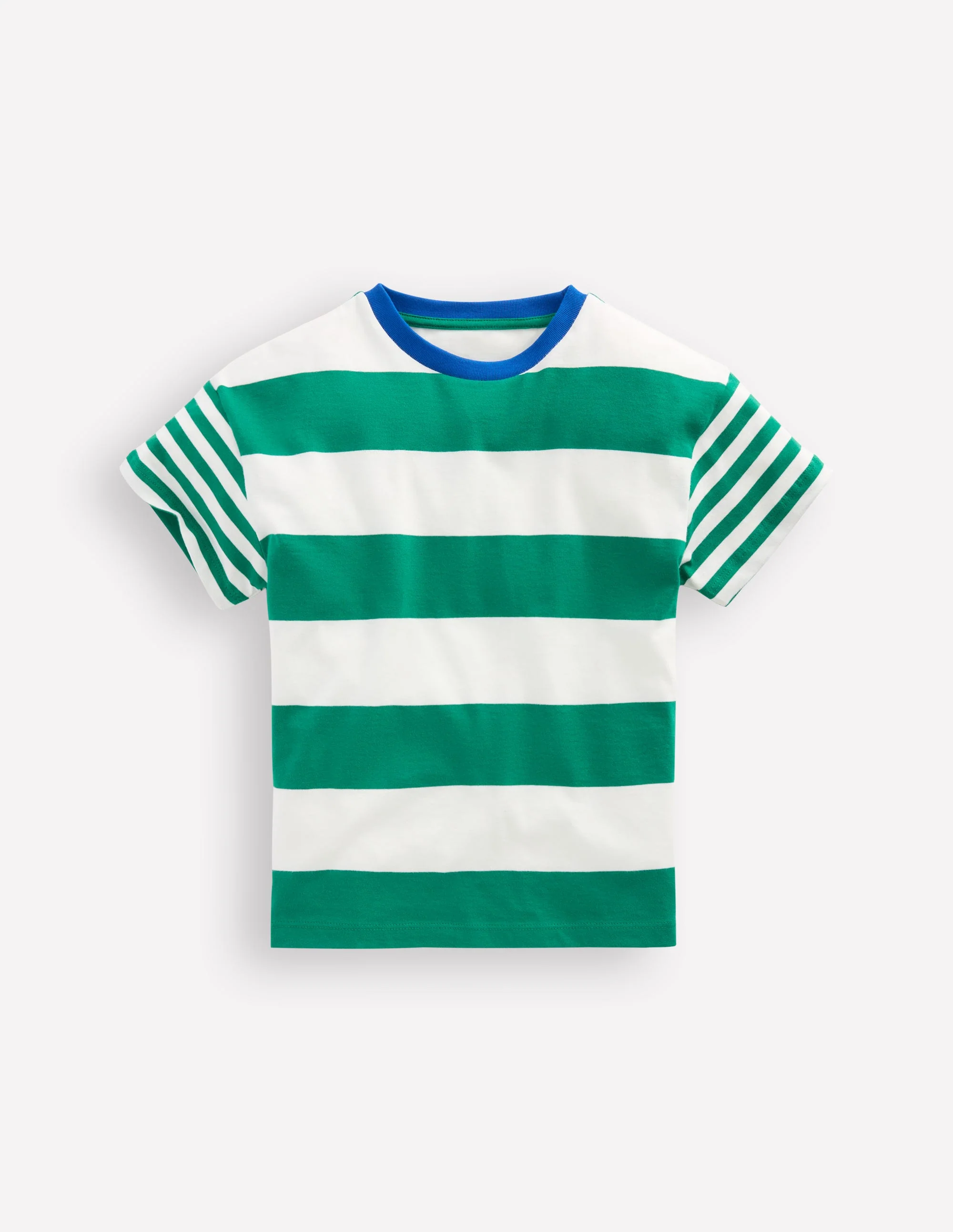 Lässiges Kuddelmuddel-T-Shirt-Juwelengrün/Sanftes Naturweiß