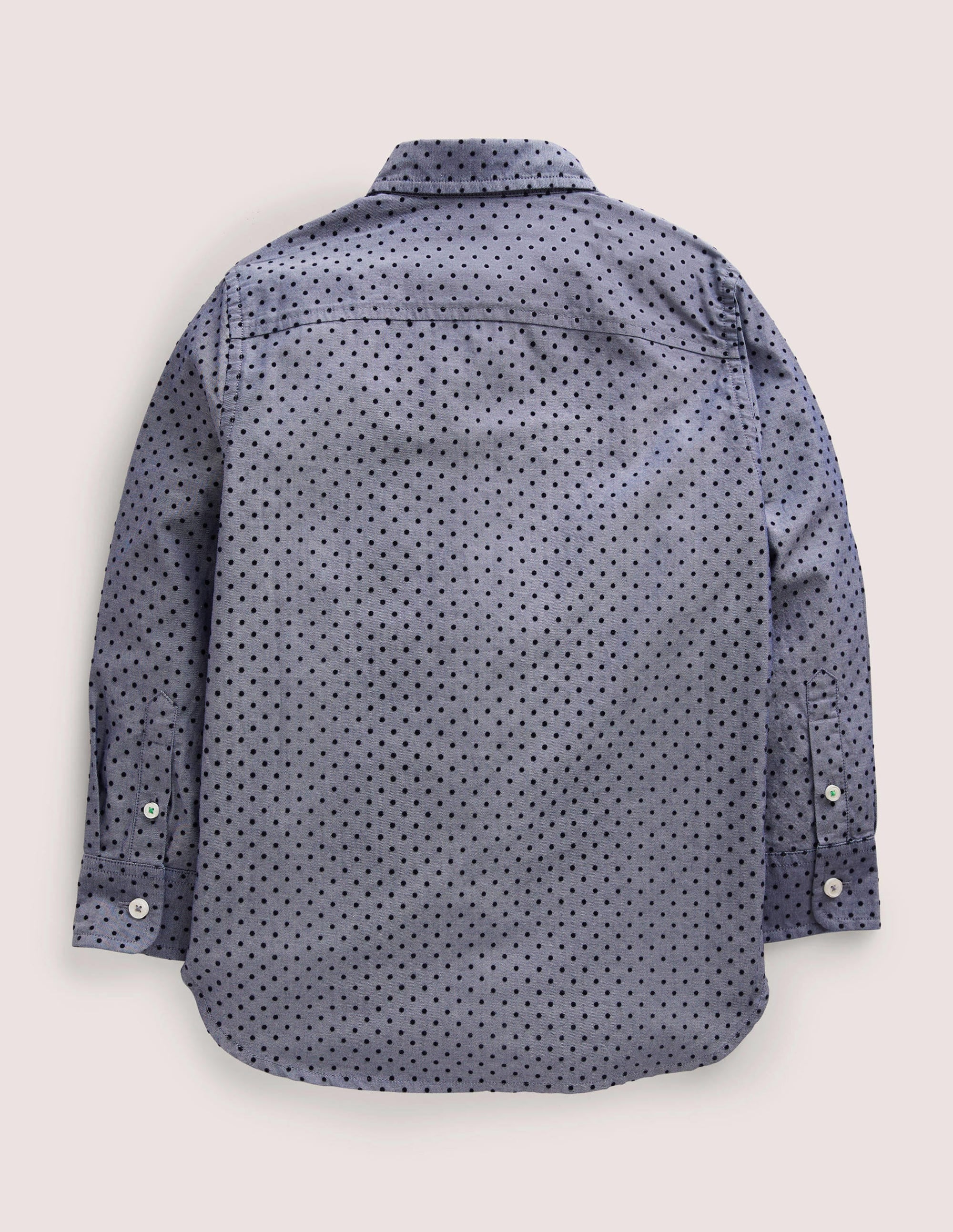 Lässiges Twill-Hemd-Blau, Geflockte Tupfen - Image 2
