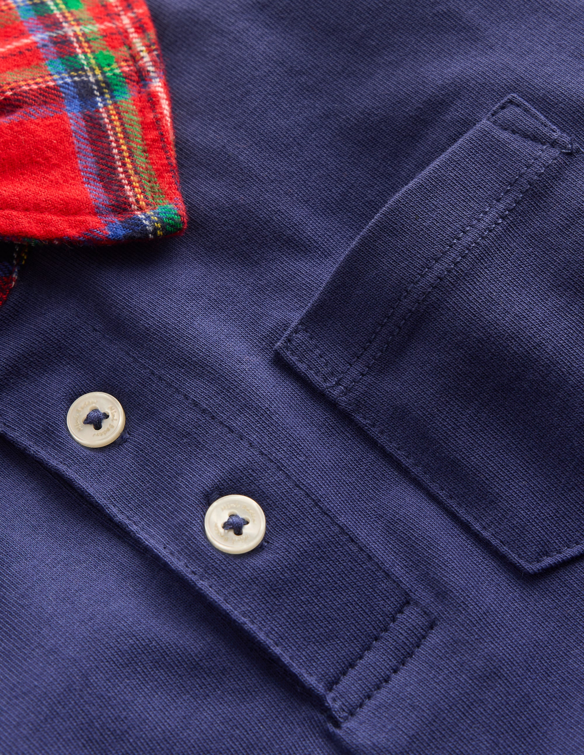 Langärmliges, elegantes Polohemd-Französisches Marineblau - Image 3