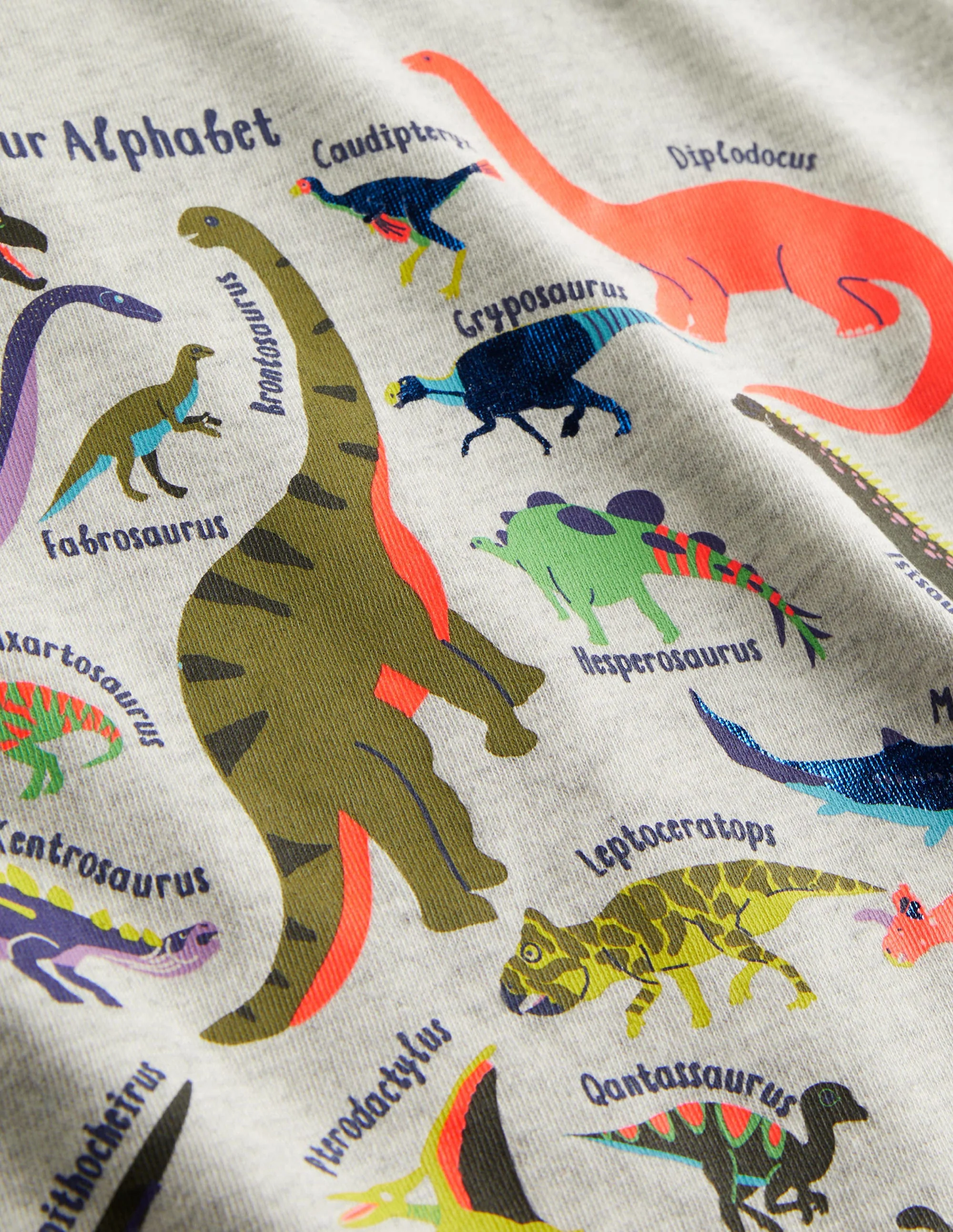 Langärmliges Oberteil mit Motiv-Silber Meliert, Dinos - Image 3