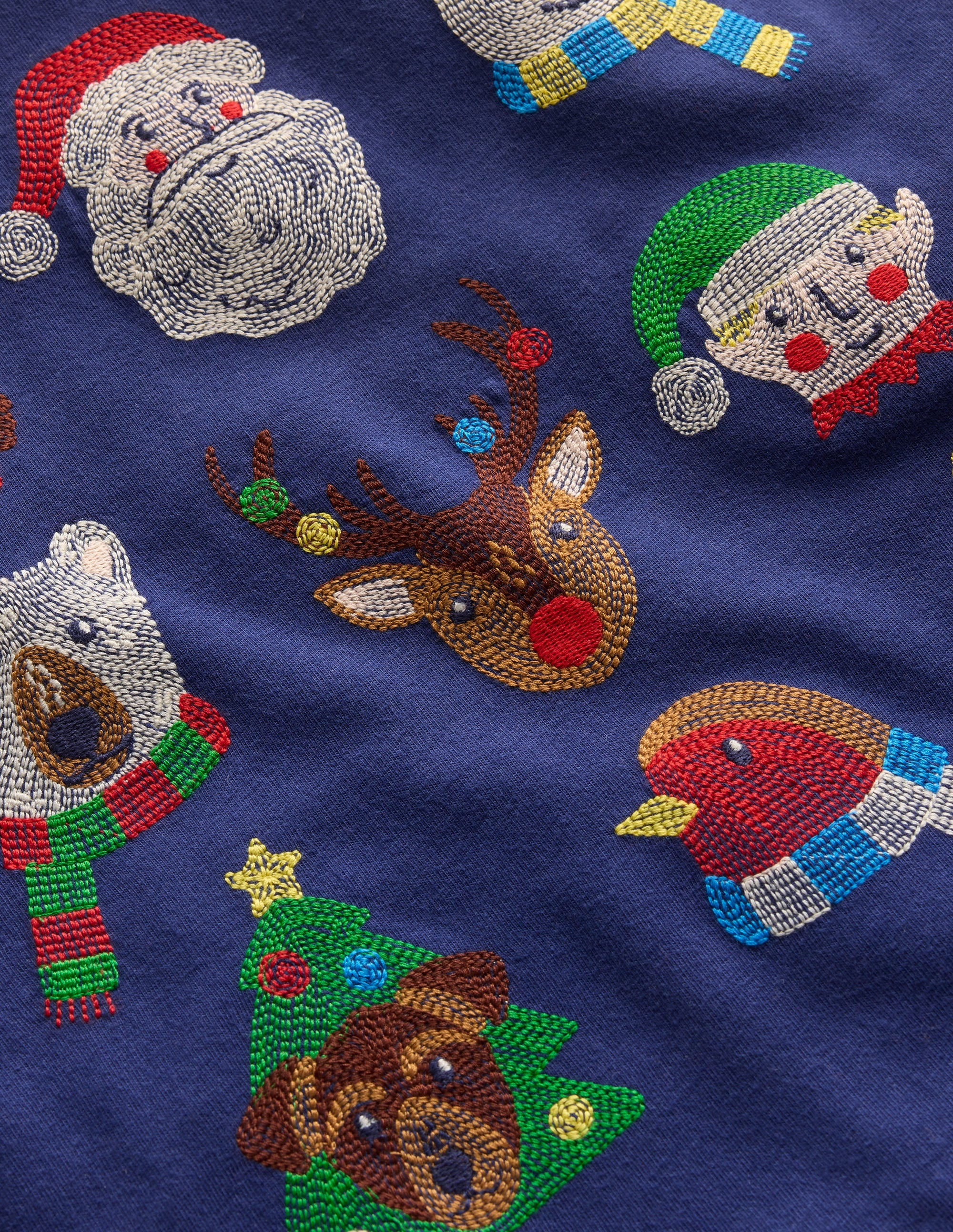 Langärmliges Superstitch-Oberteil-Dämmerungsblau Weihnachtliche Charaktere - Image 3