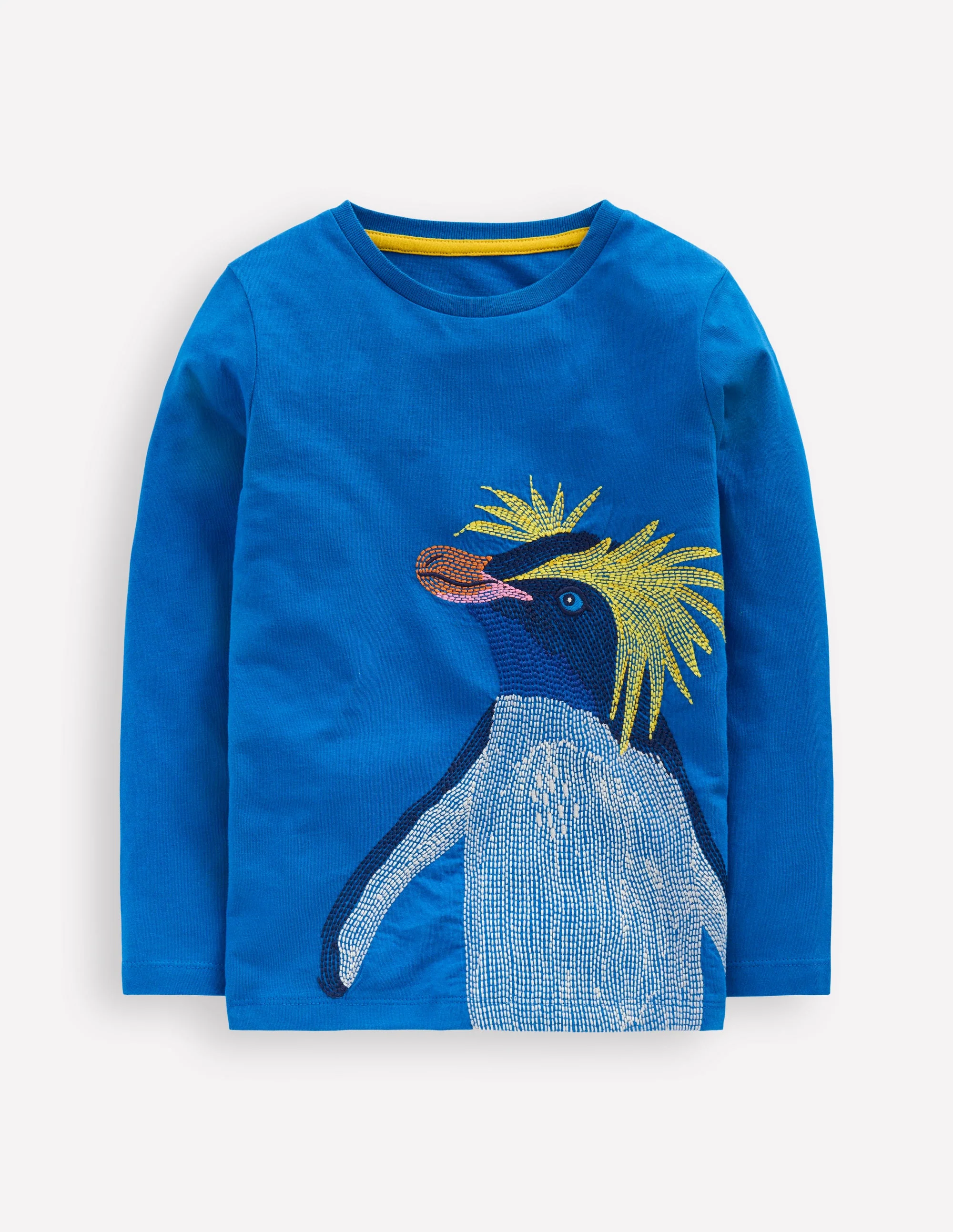 Langärmliges Superstitch-Oberteil-Directoire-Blau Pinguin