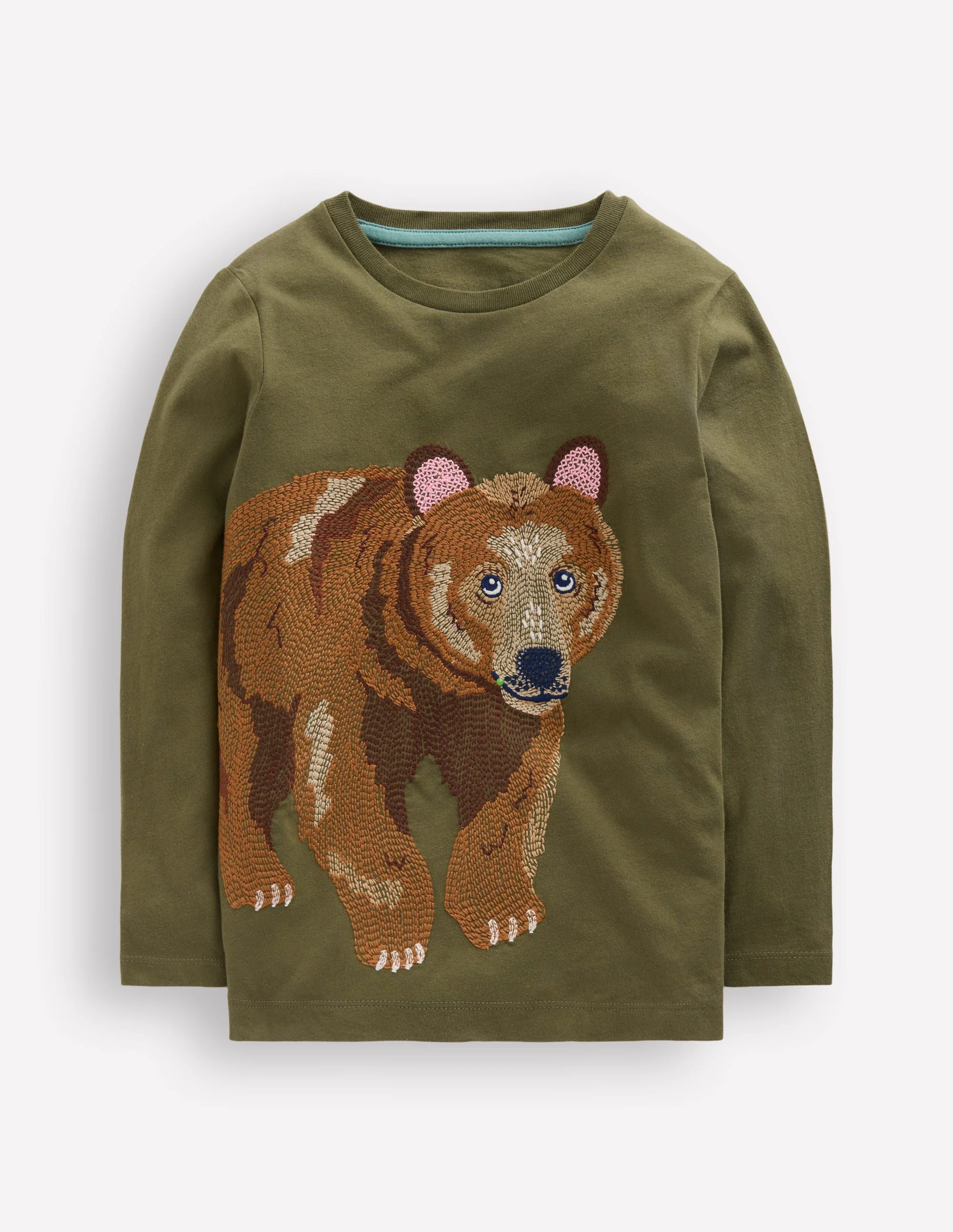 Langärmliges Superstitch-Oberteil-Klassisches Khaki Bär