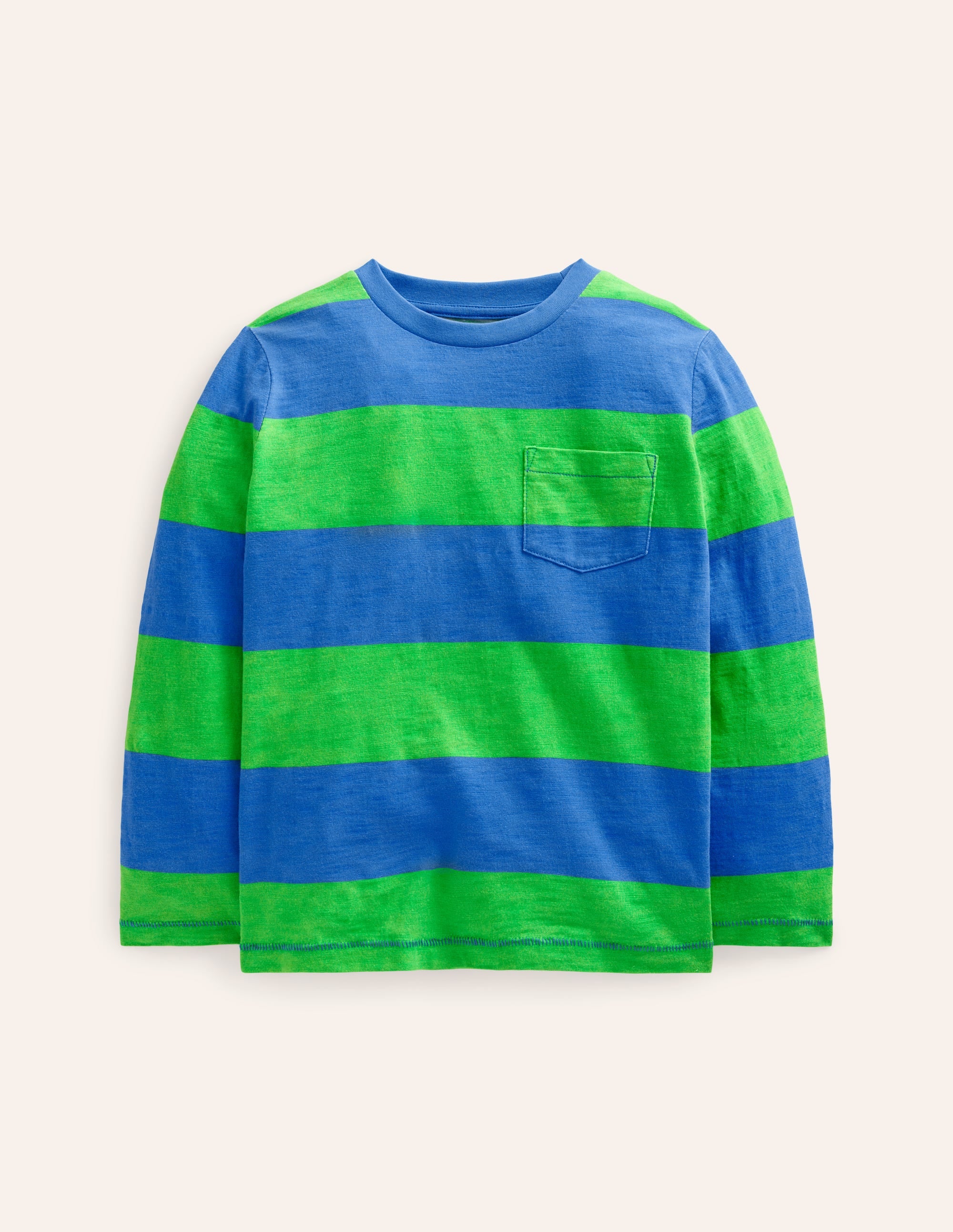 Langärmliges T-Shirt für den Alltag-Griechisches Blau/Grün