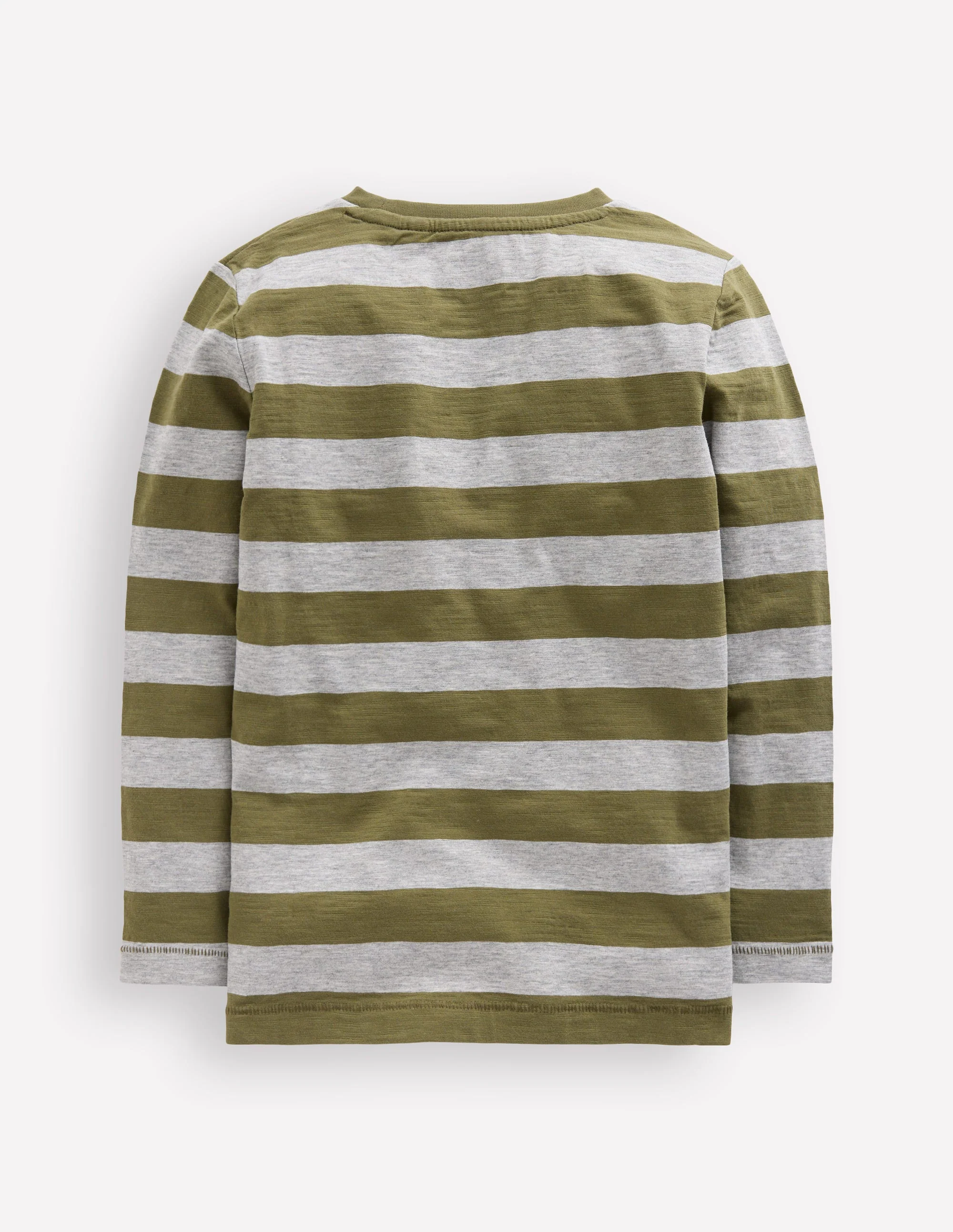 Langärmliges T-Shirt für den Alltag-Waldgrün/Grau meliert - Image 2