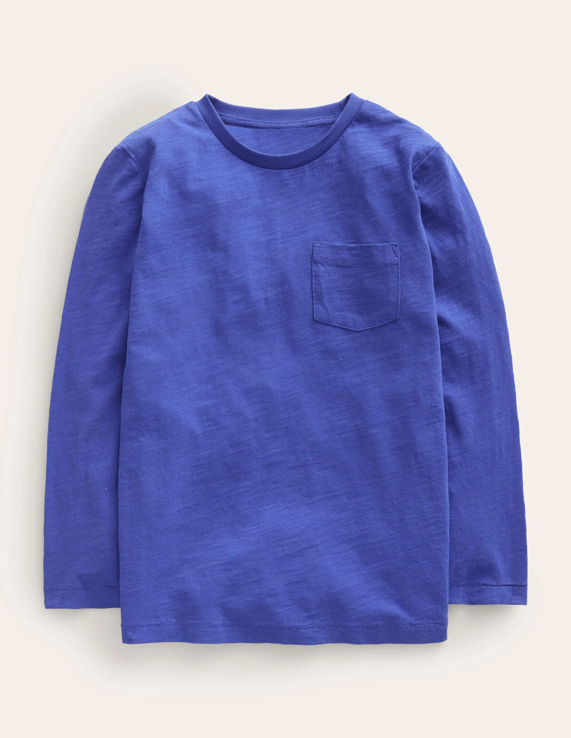 Langärmliges T-Shirt in gewaschener Optik-Hellblau