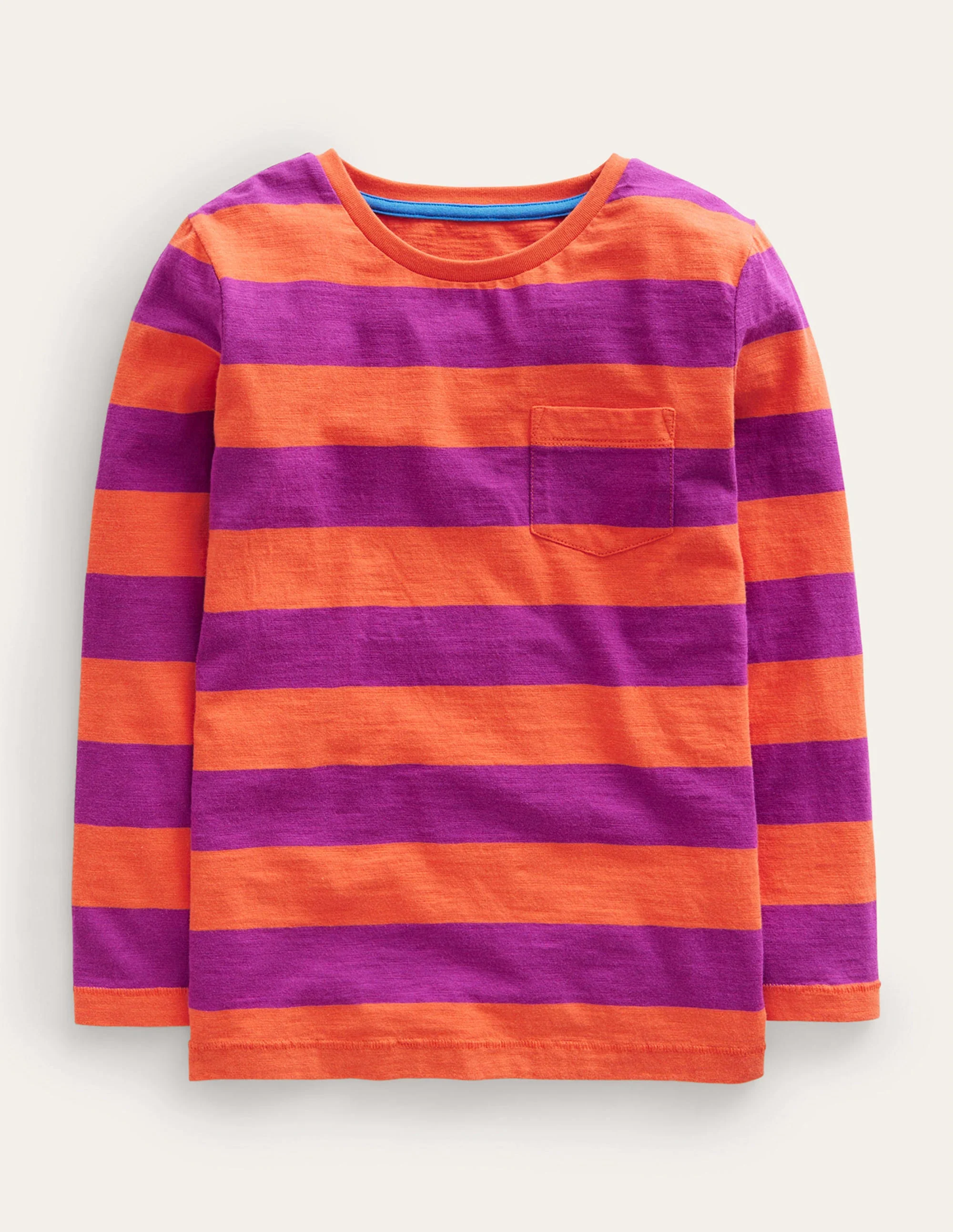 Langärmliges T-Shirt in gewaschener Optik-Herbst-Ahorn-Orange/Pink