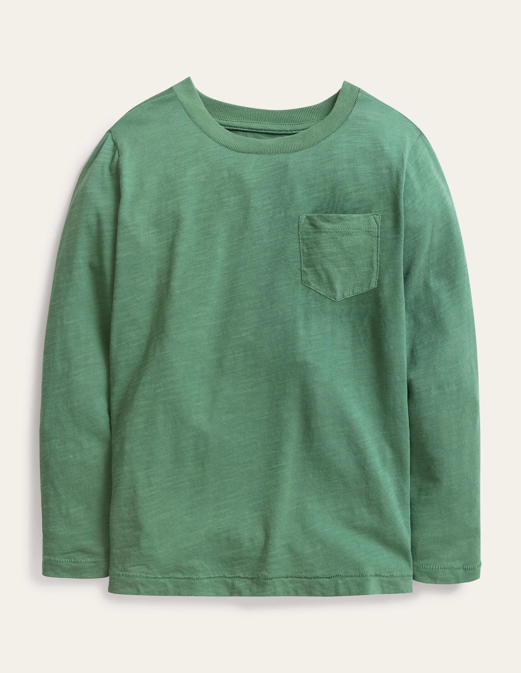 Langärmliges T-Shirt in gewaschener Optik-Rosmaringrün