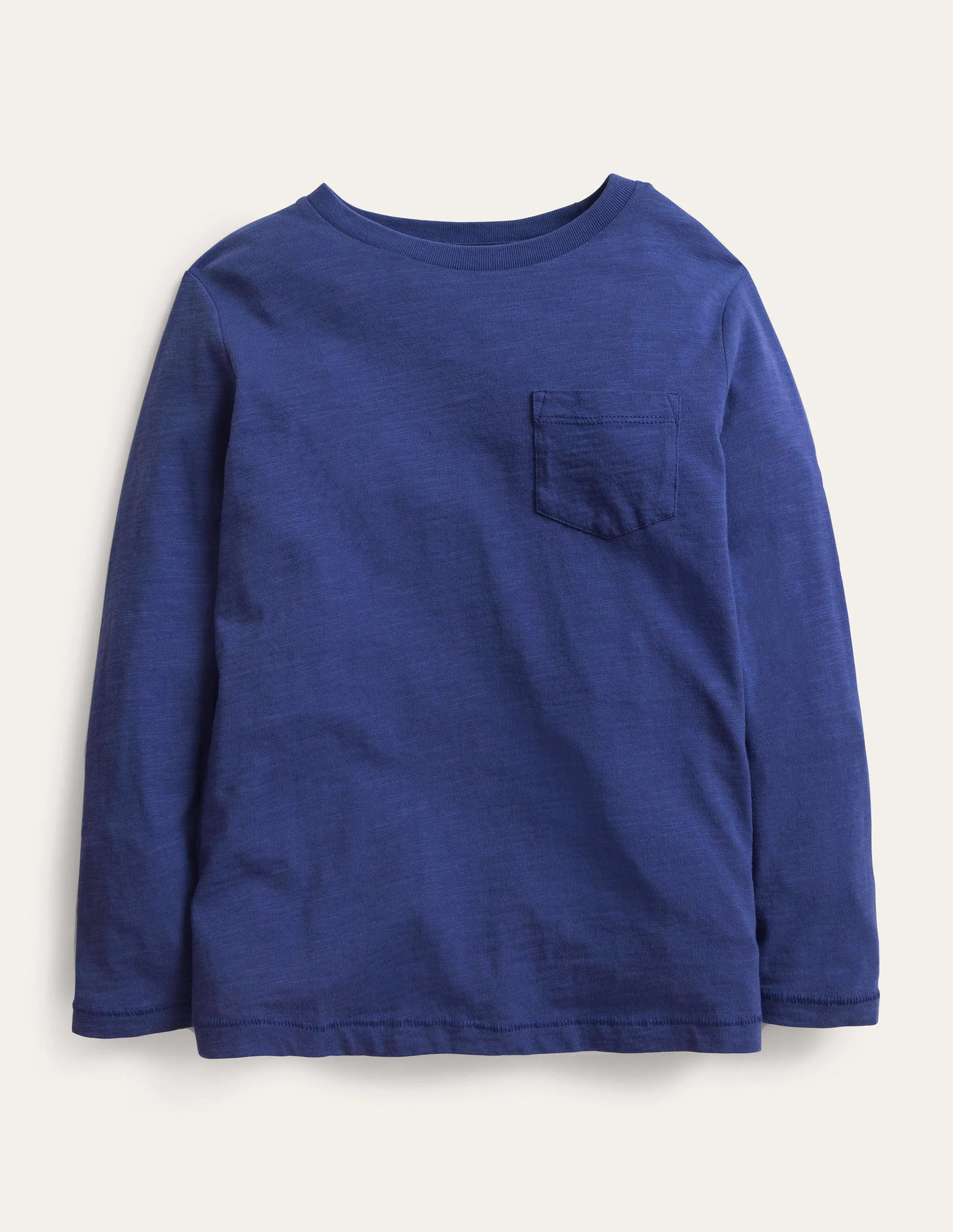 Langärmliges T-Shirt in gewaschener Optik-Segelblau