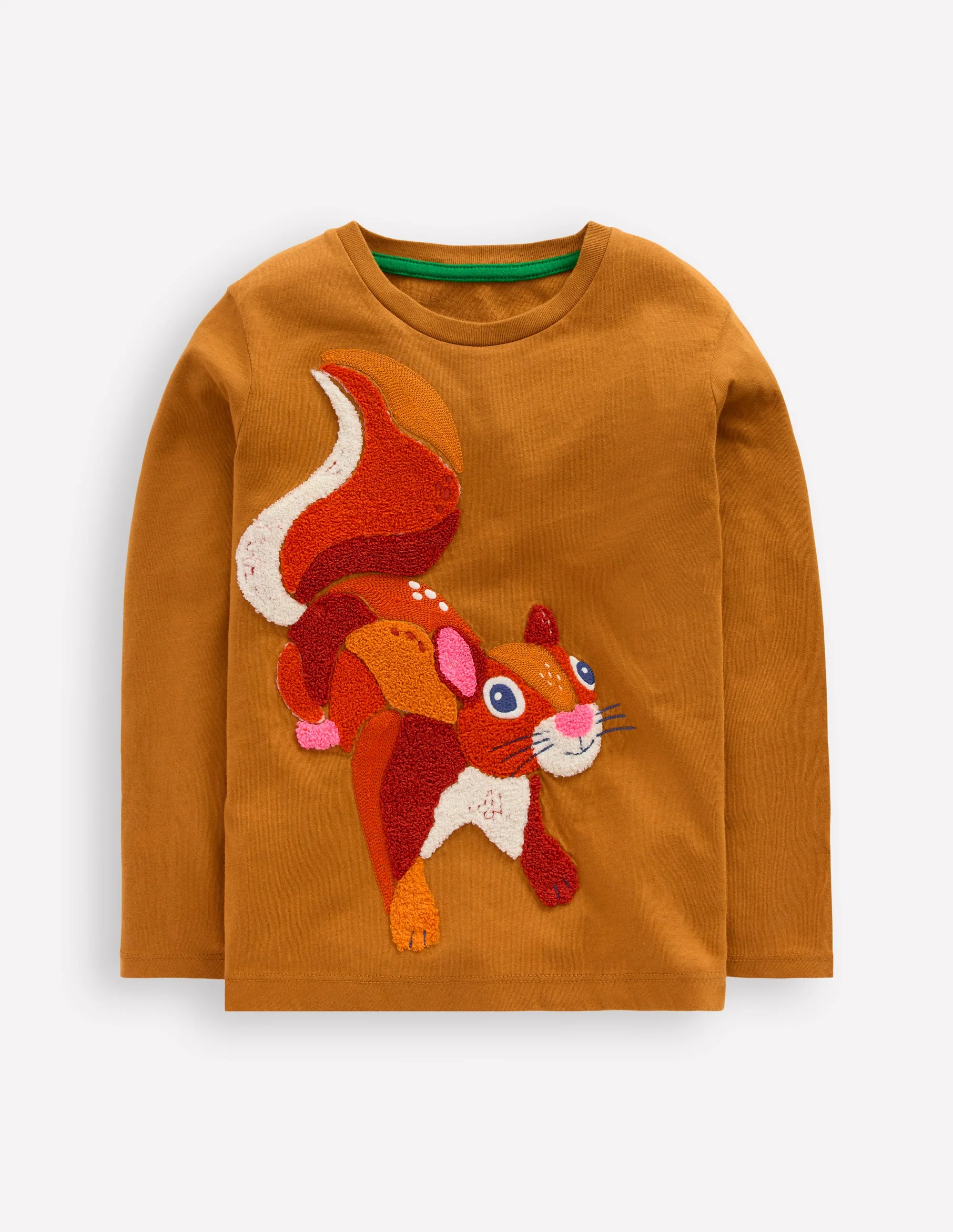 Langarmshirt aus Bouclé-Toffeebraun Eichhörnchen