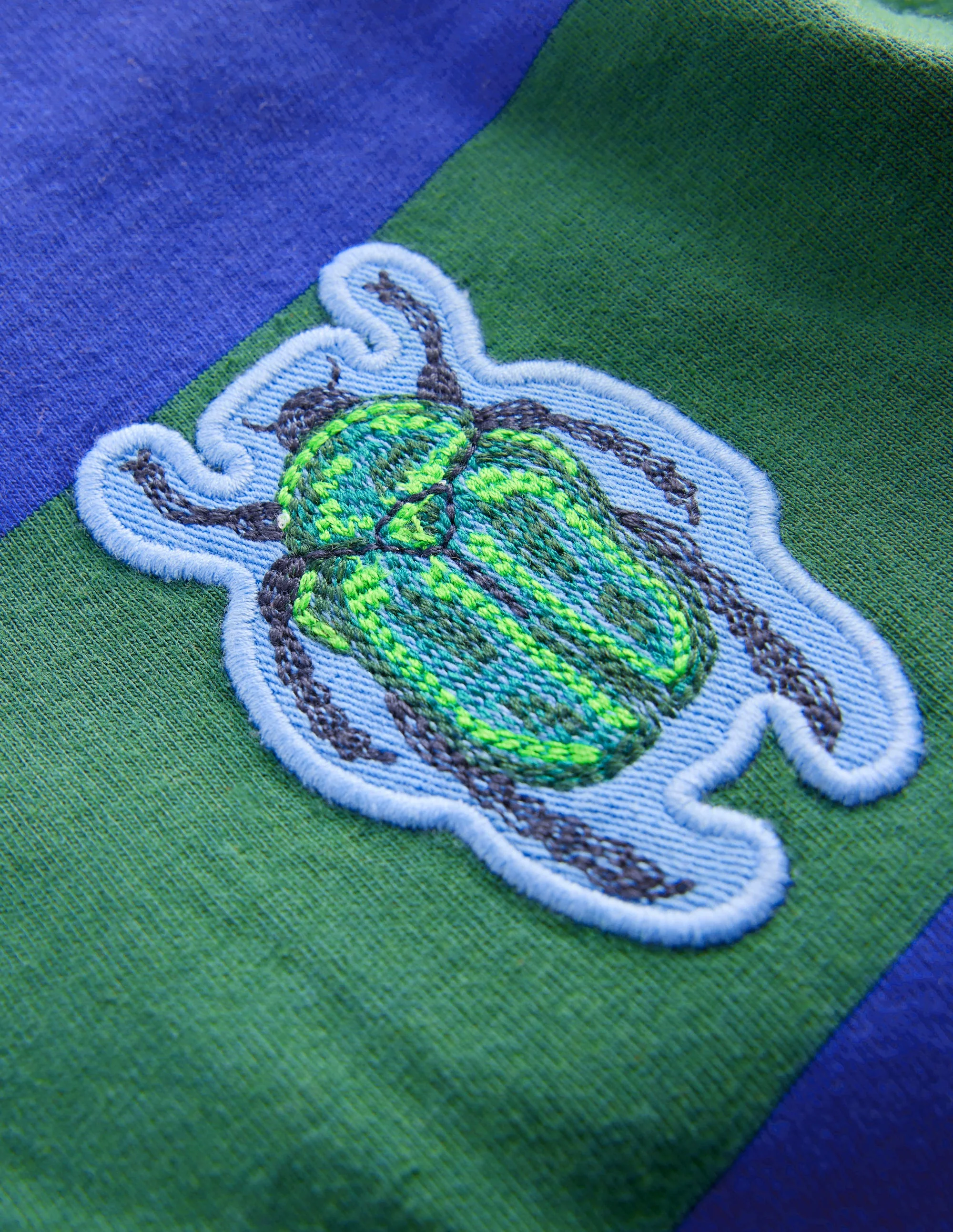 Langarmshirt mit Aufnäher-Blau Streifen - Image 3