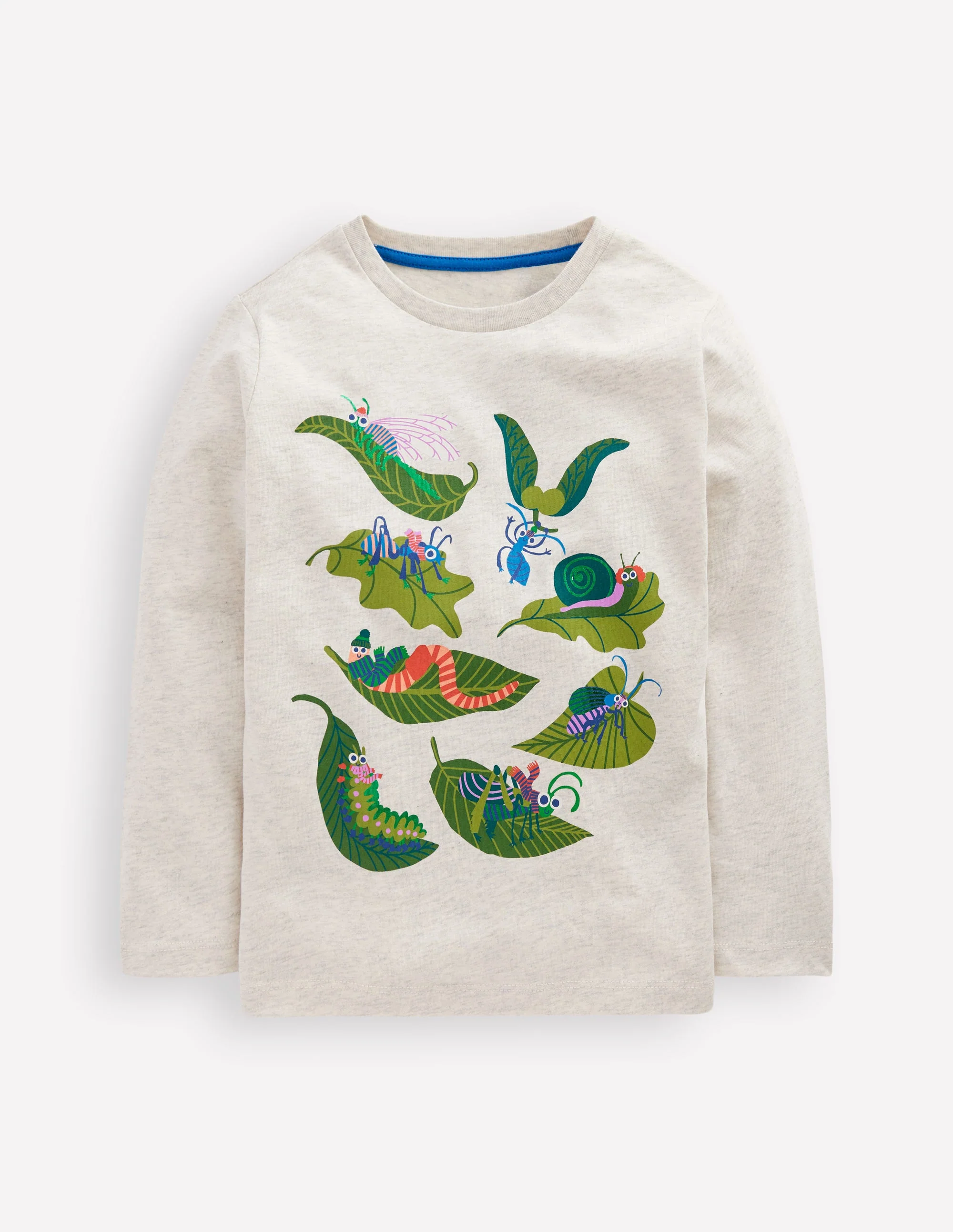 Langarmshirt mit Druck-Haferbeige Krabbeltiere