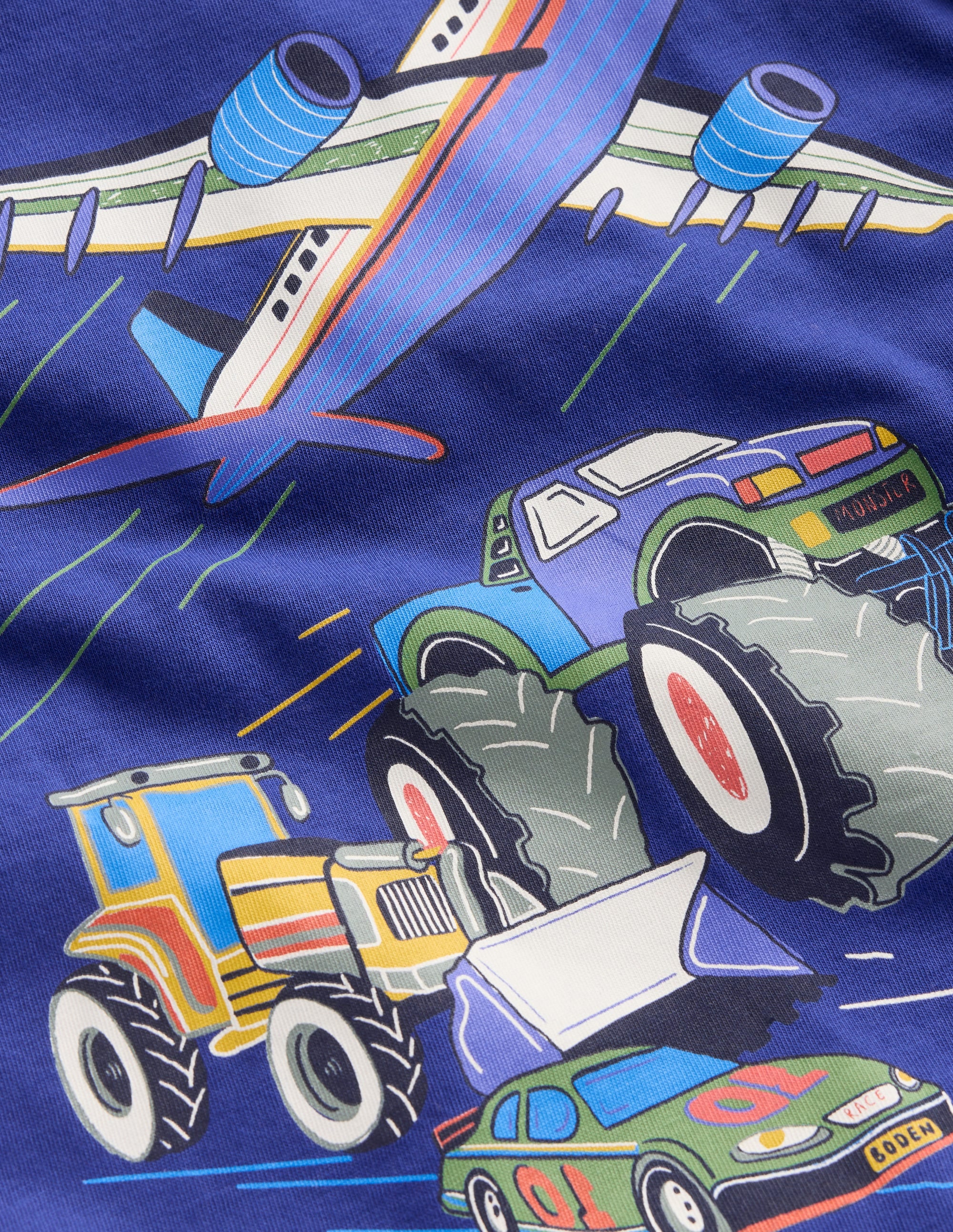 Langarmshirt mit Druck-Saphirblau Fahrzeuge - Image 3