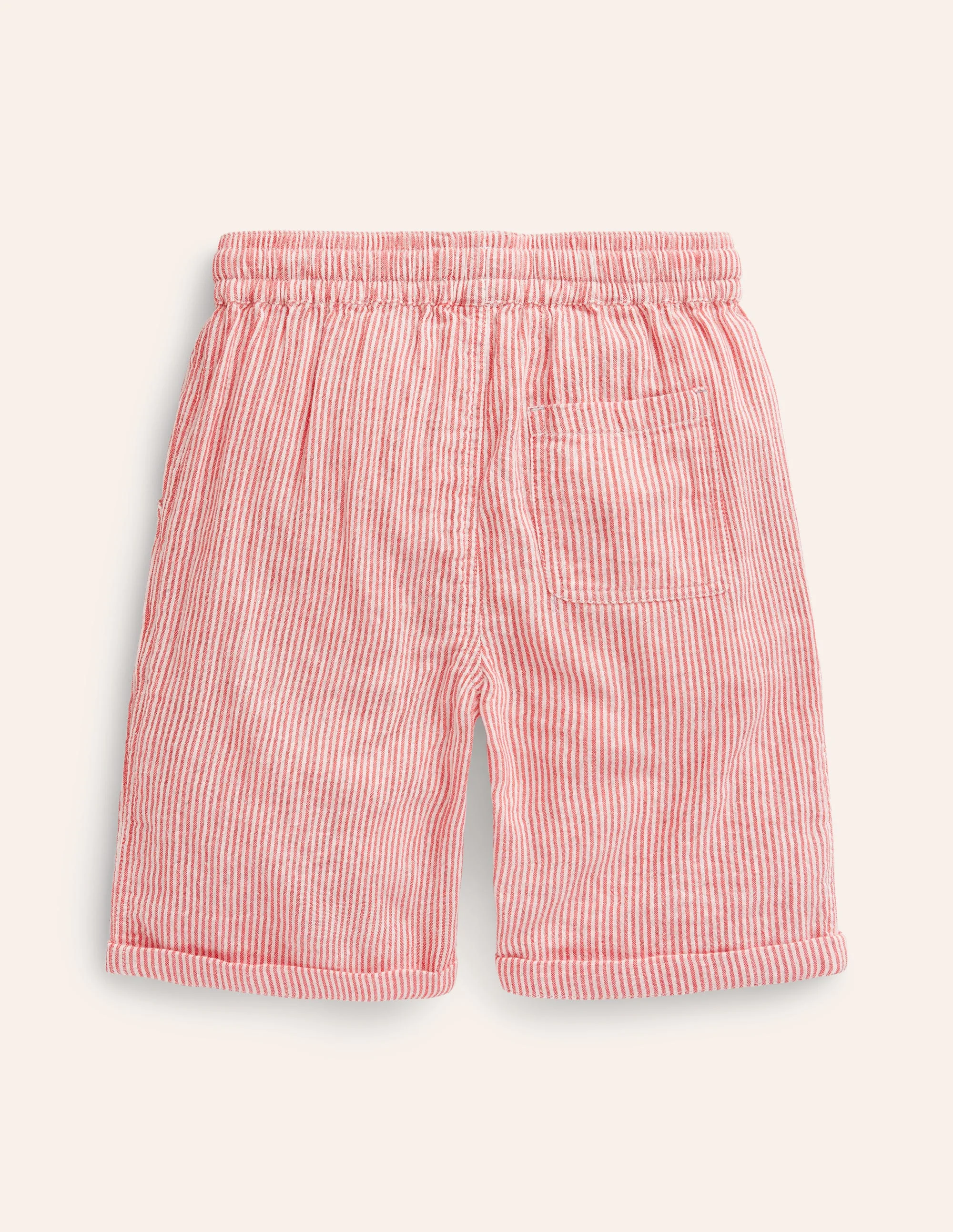 Leichte Freizeit-Shorts-Marmeladenrot / Naturweiß Streifen - Image 2