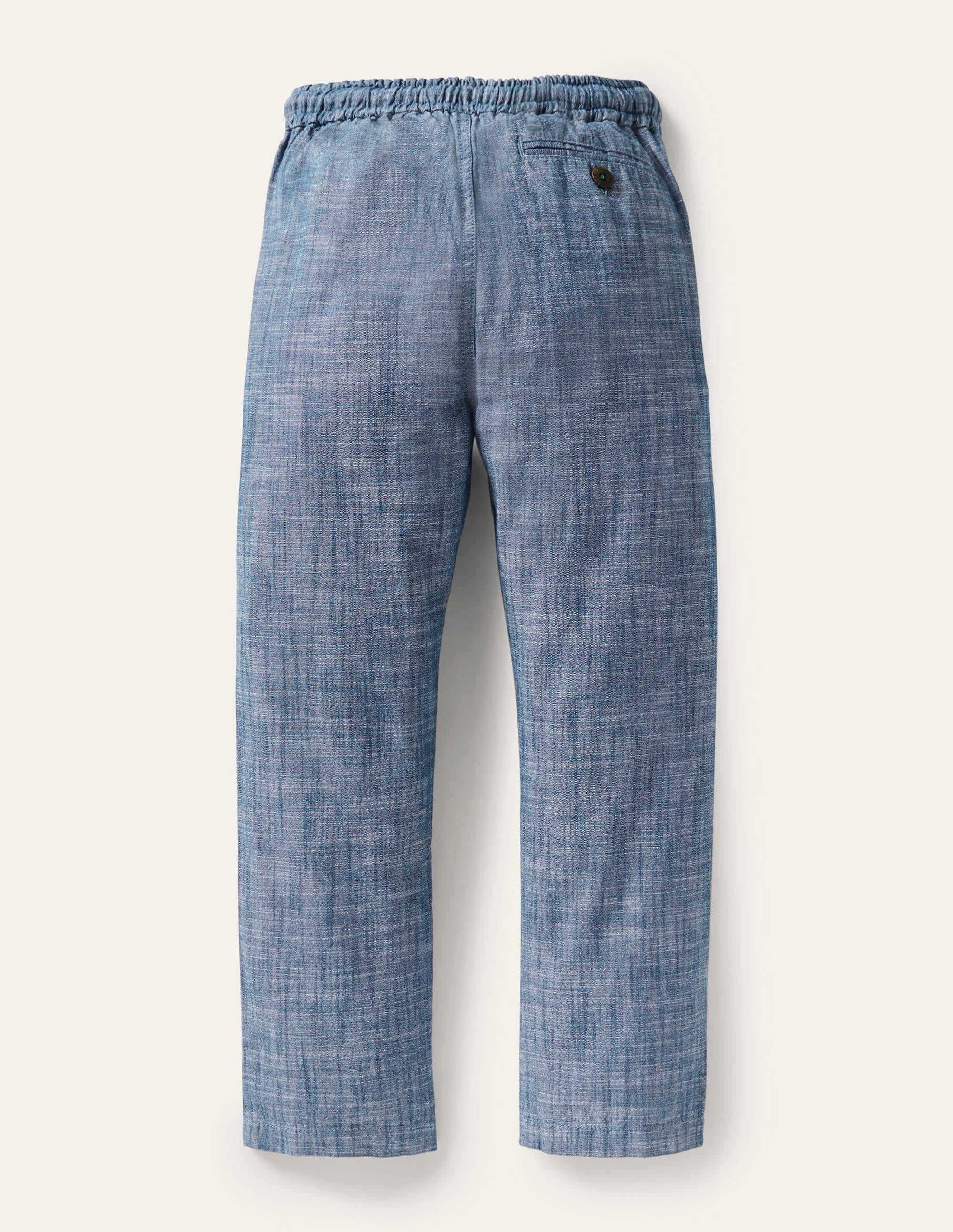 Leichte Hose zum Hineinschlüpfen-Blauer Faux-Uni - Image 2