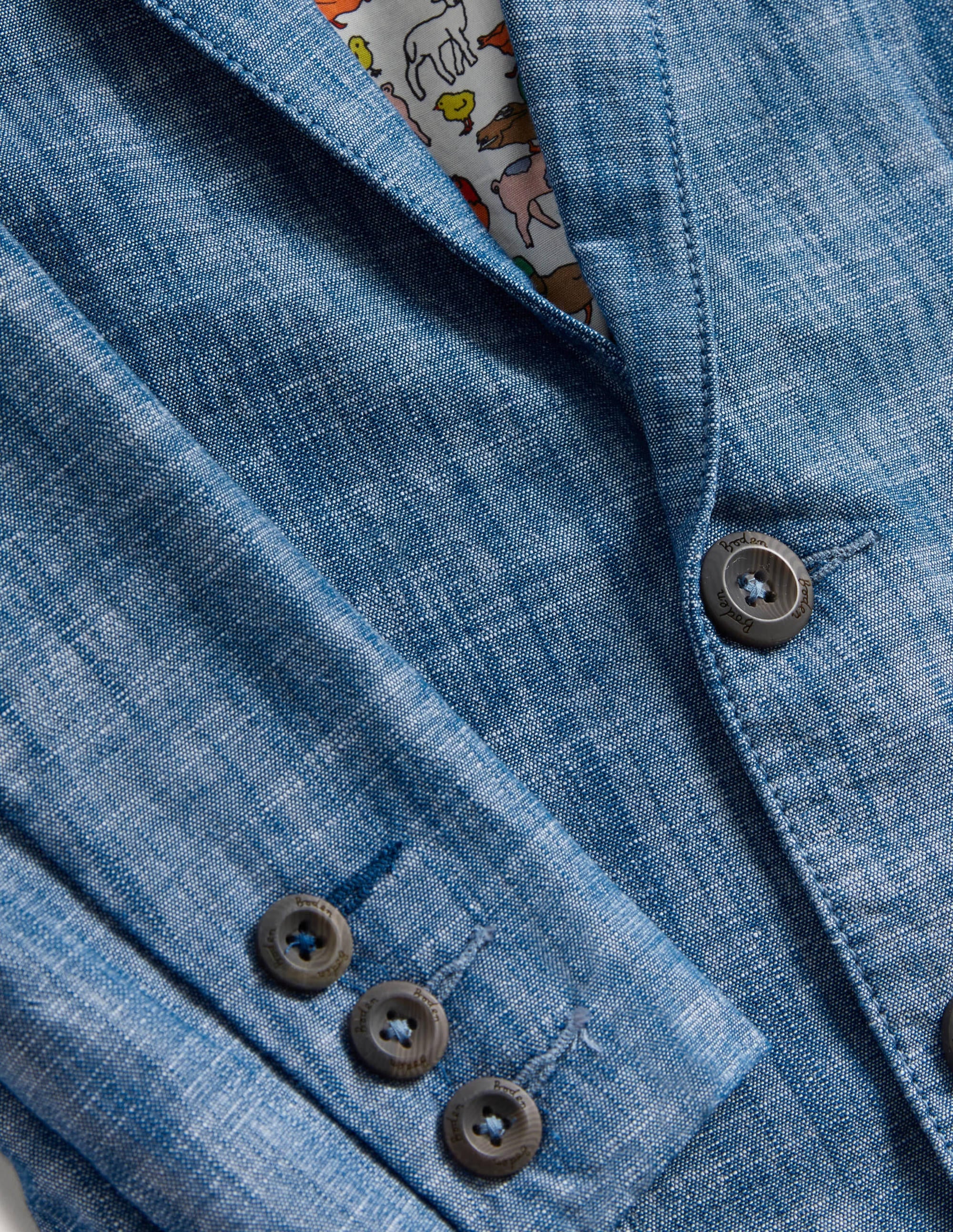 Leinen-Blazer-Blauer Faux-Uni - Image 3