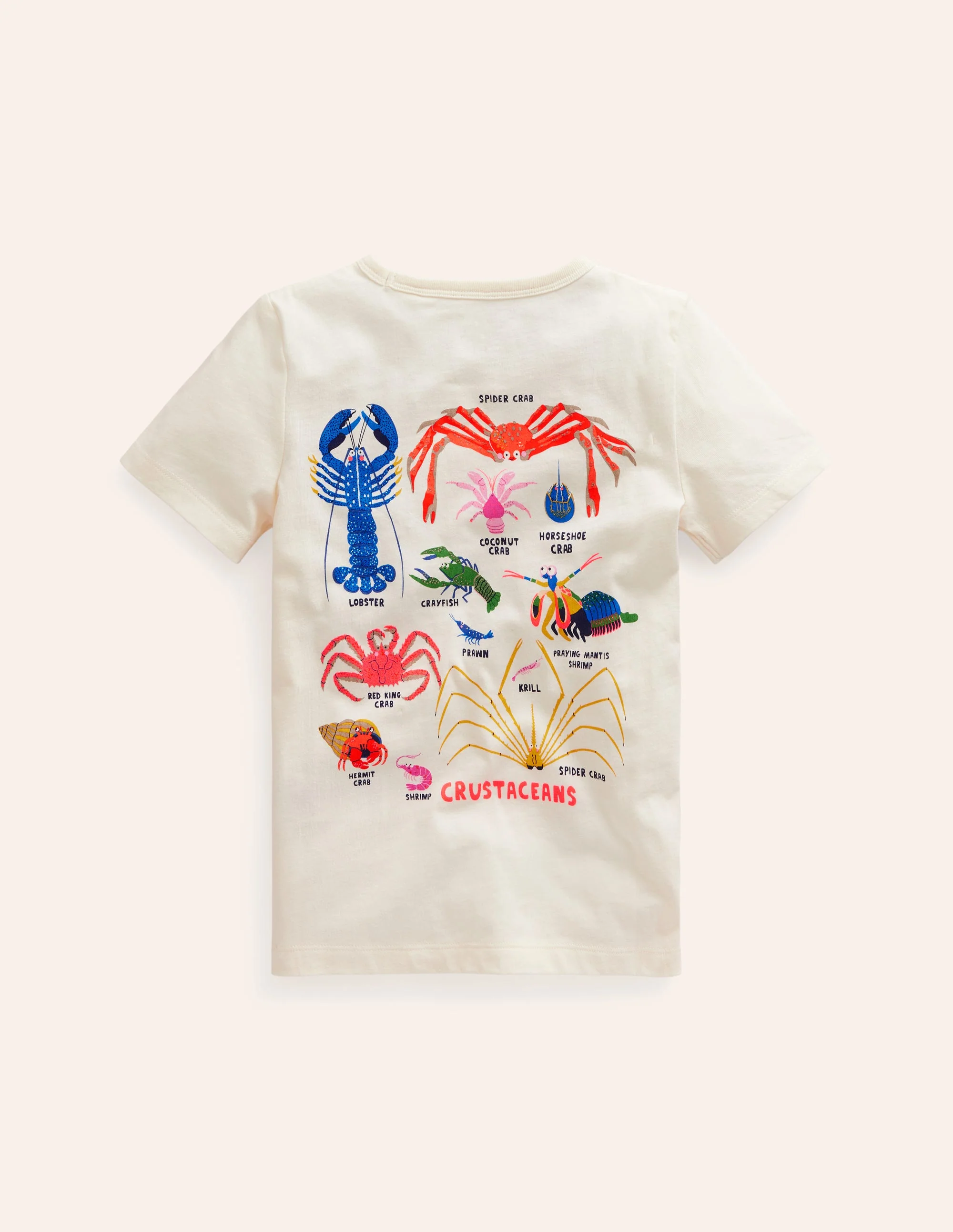 Lern-T-Shirt mit Muster-Naturweiß Krustentiere - Image 2