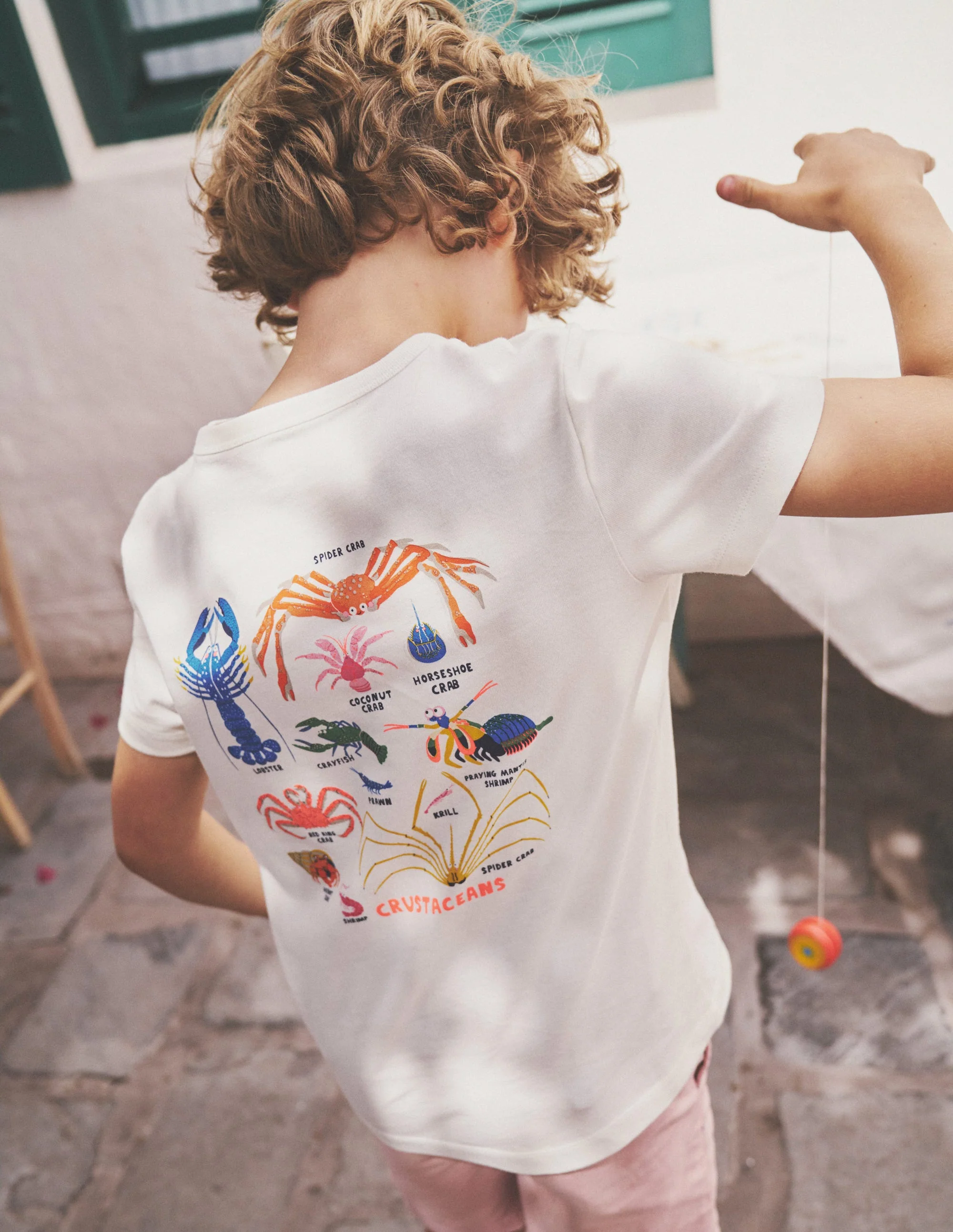 Lern-T-Shirt mit Muster-Naturweiß Krustentiere - Image 5