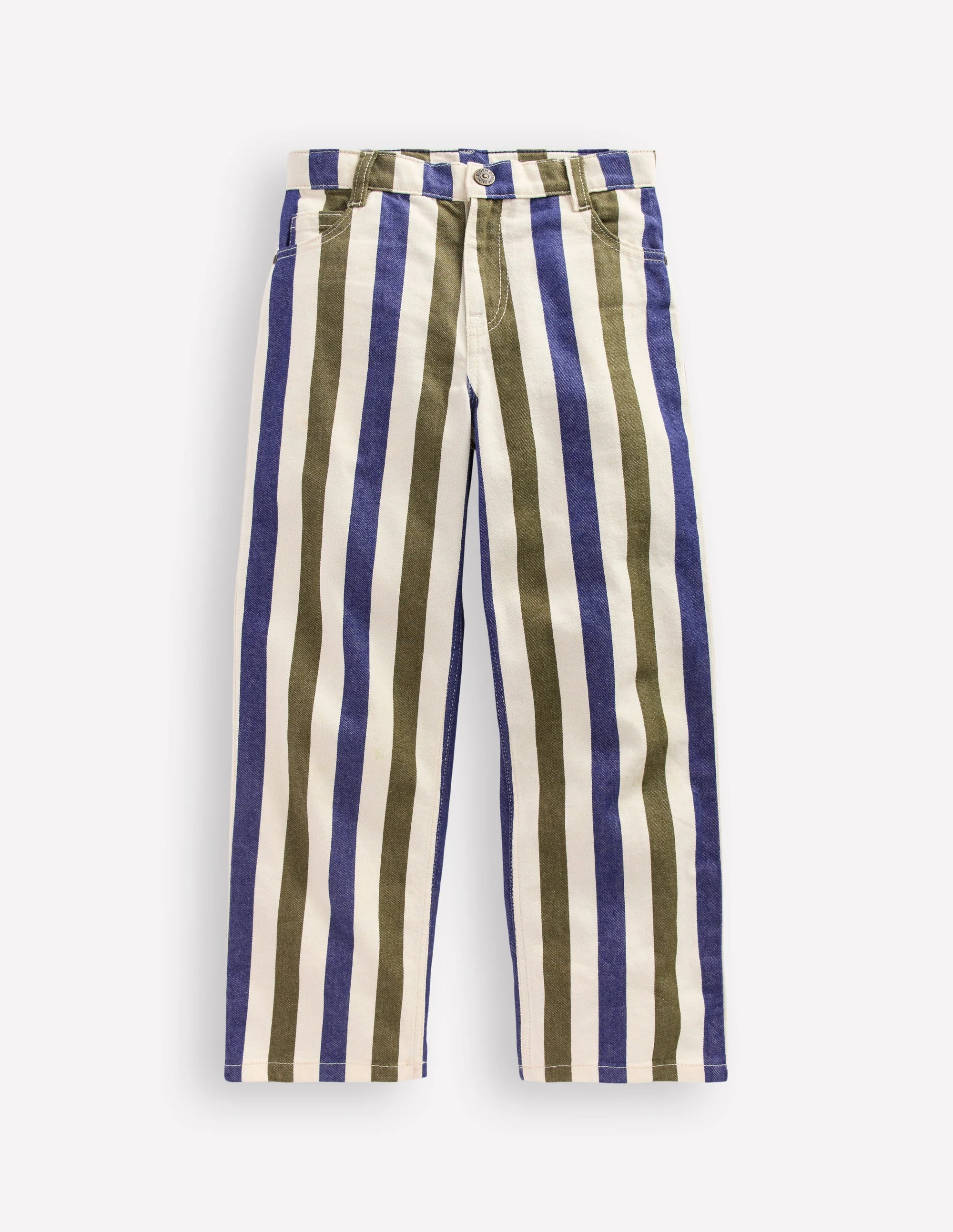 Lockere Jeanshose mit geradem Bein-Surf The Web-Blau und Wintermoos - Image 4