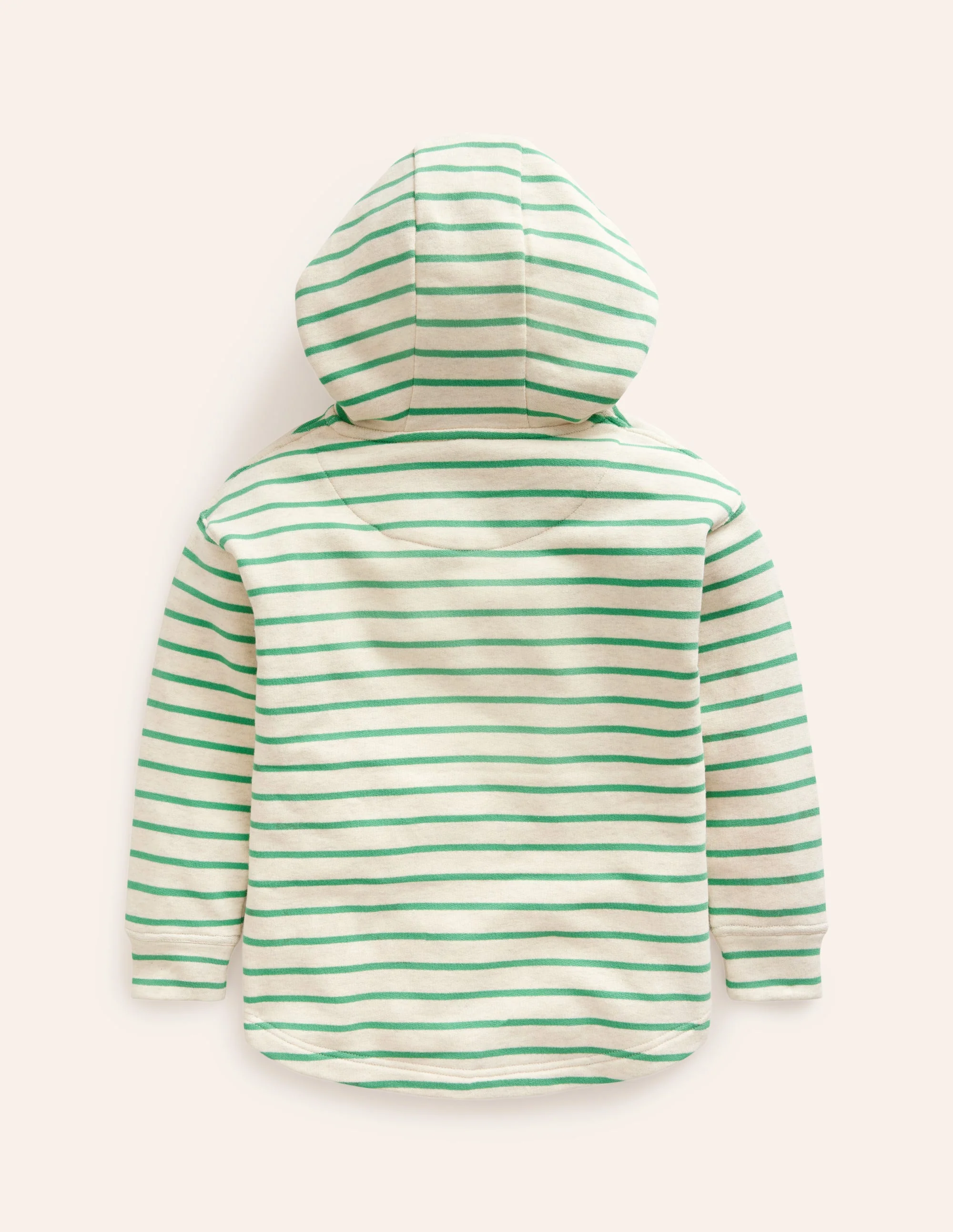 Lockerer Kapuzenpullover-Haferbeige meliert/Aloe-Grün - Image 2