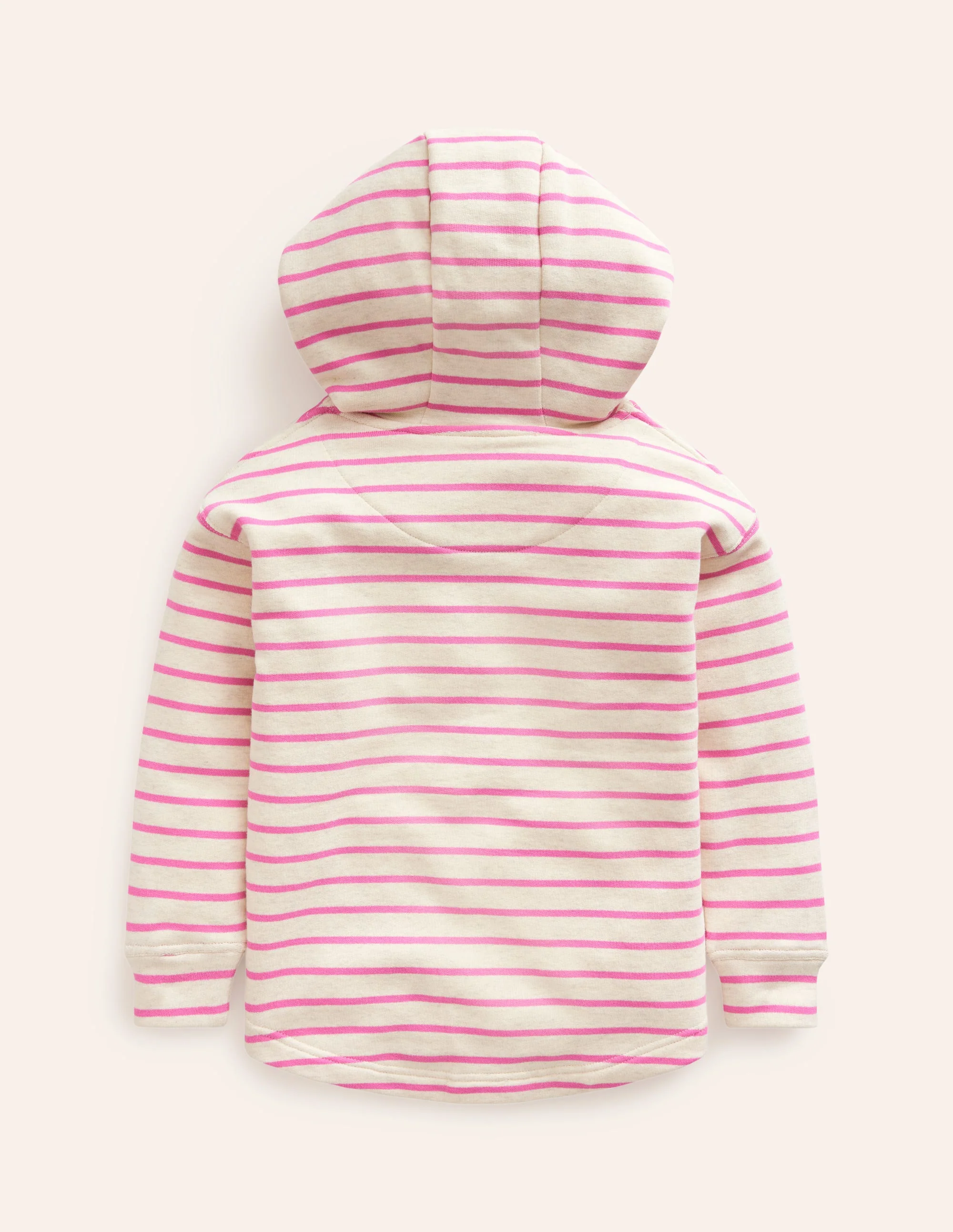 Lockerer Kapuzenpullover-Haferbeige Meliert/Pink - Image 2
