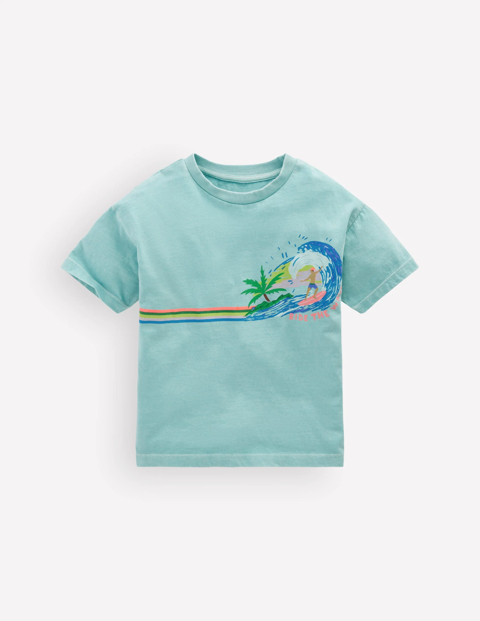Lockeres T-Shirt mit Grafik-Nilblau Surfen