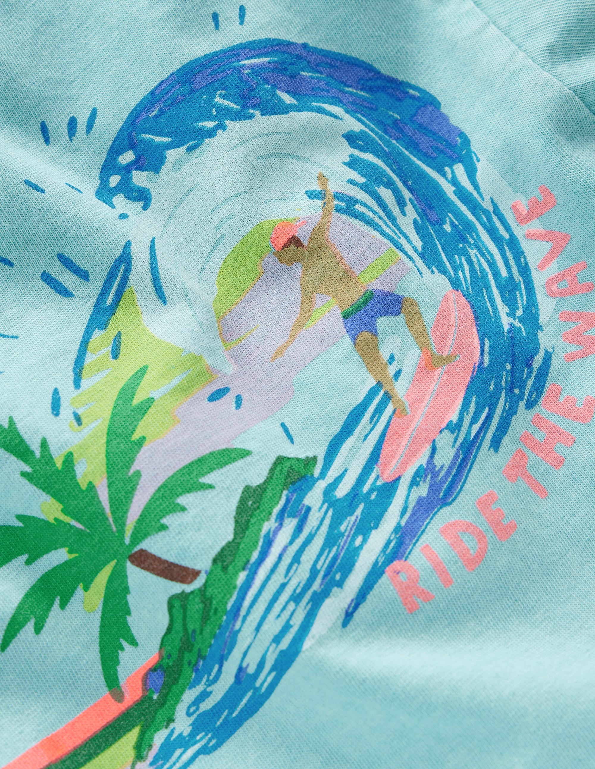 Lockeres T-Shirt mit Grafik-Nilblau Surfen - Image 3