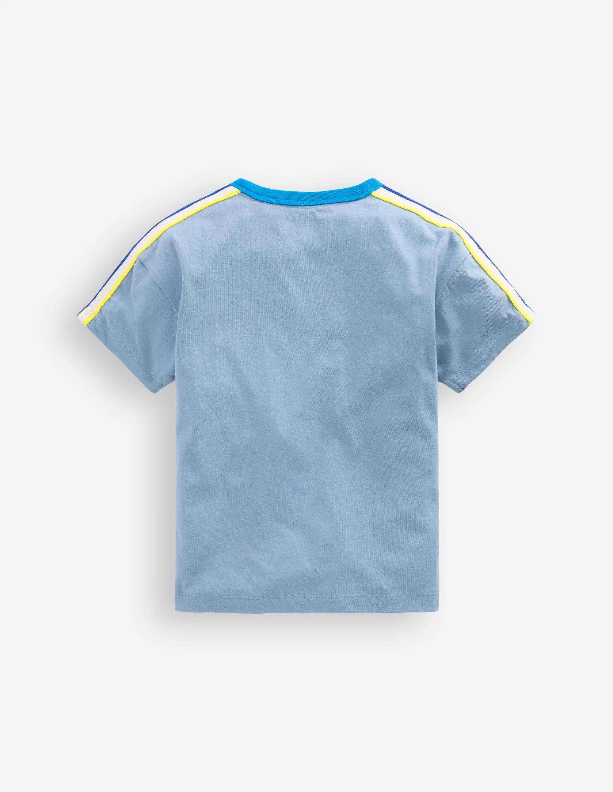 Lockeres T-Shirt mit Regenbogenstreifen-Blau - Image 2