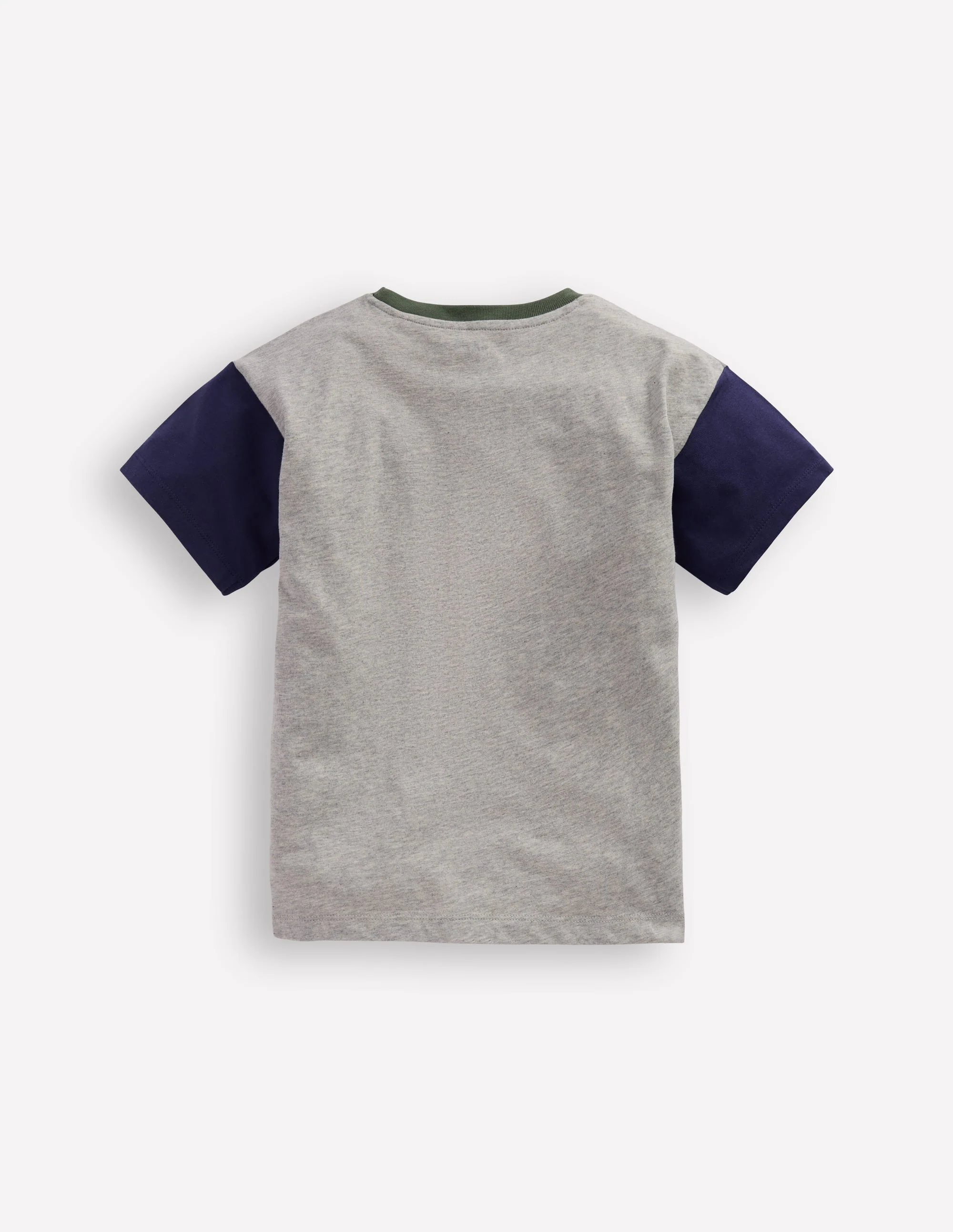 Lockeres T-Shirt mit Tasche aus reißfestem Material-Grau Meliert - Image 2