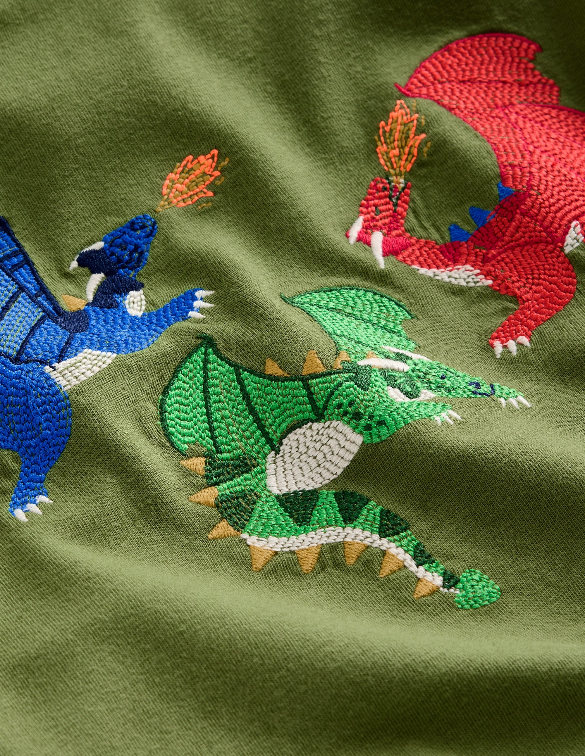 LS T-Shirt mit Superstitch-Logo-Safari Grün Drache - Image 3