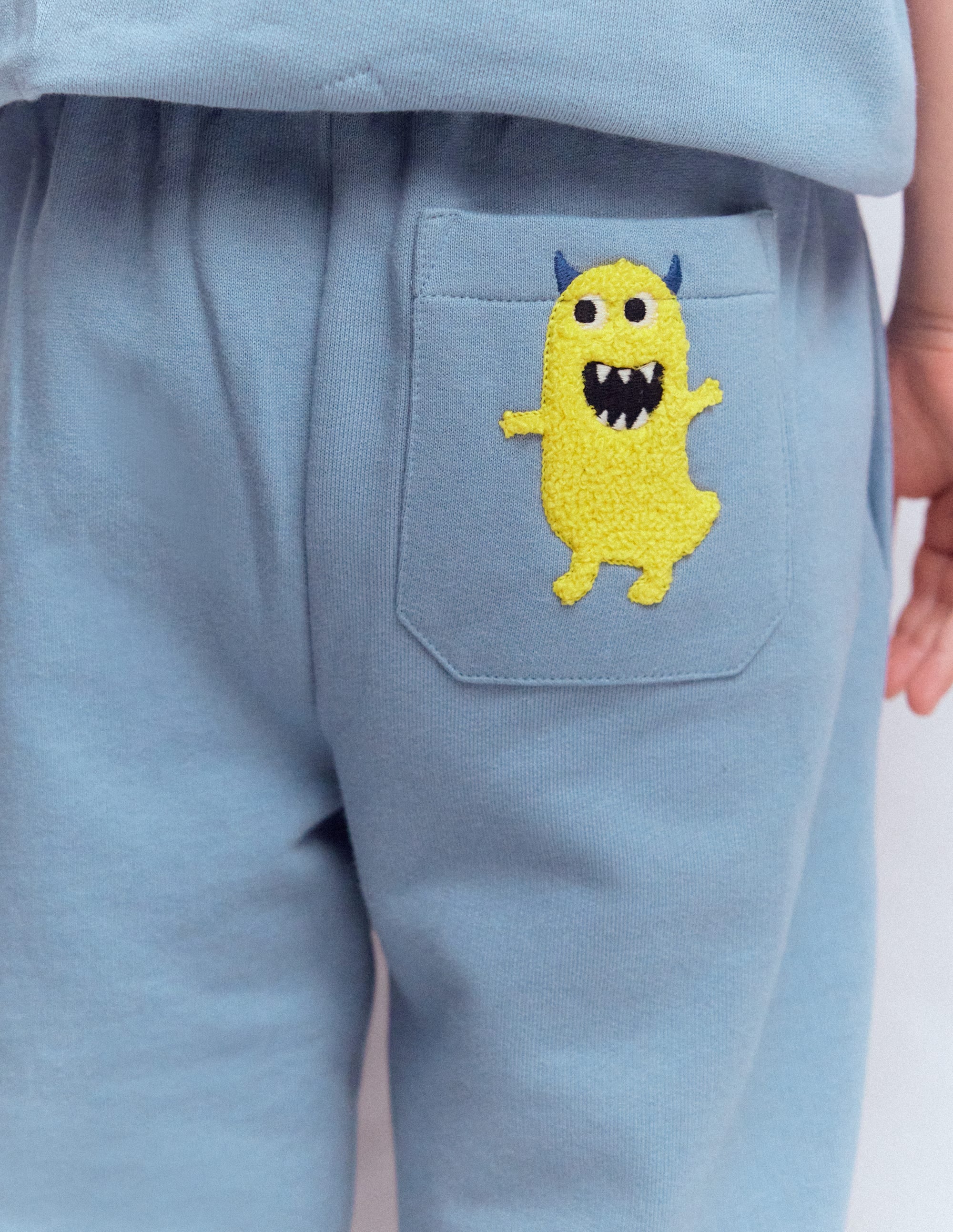 Lustige Jogginghose-Französisches Blau Monster-Applikation - Image 2