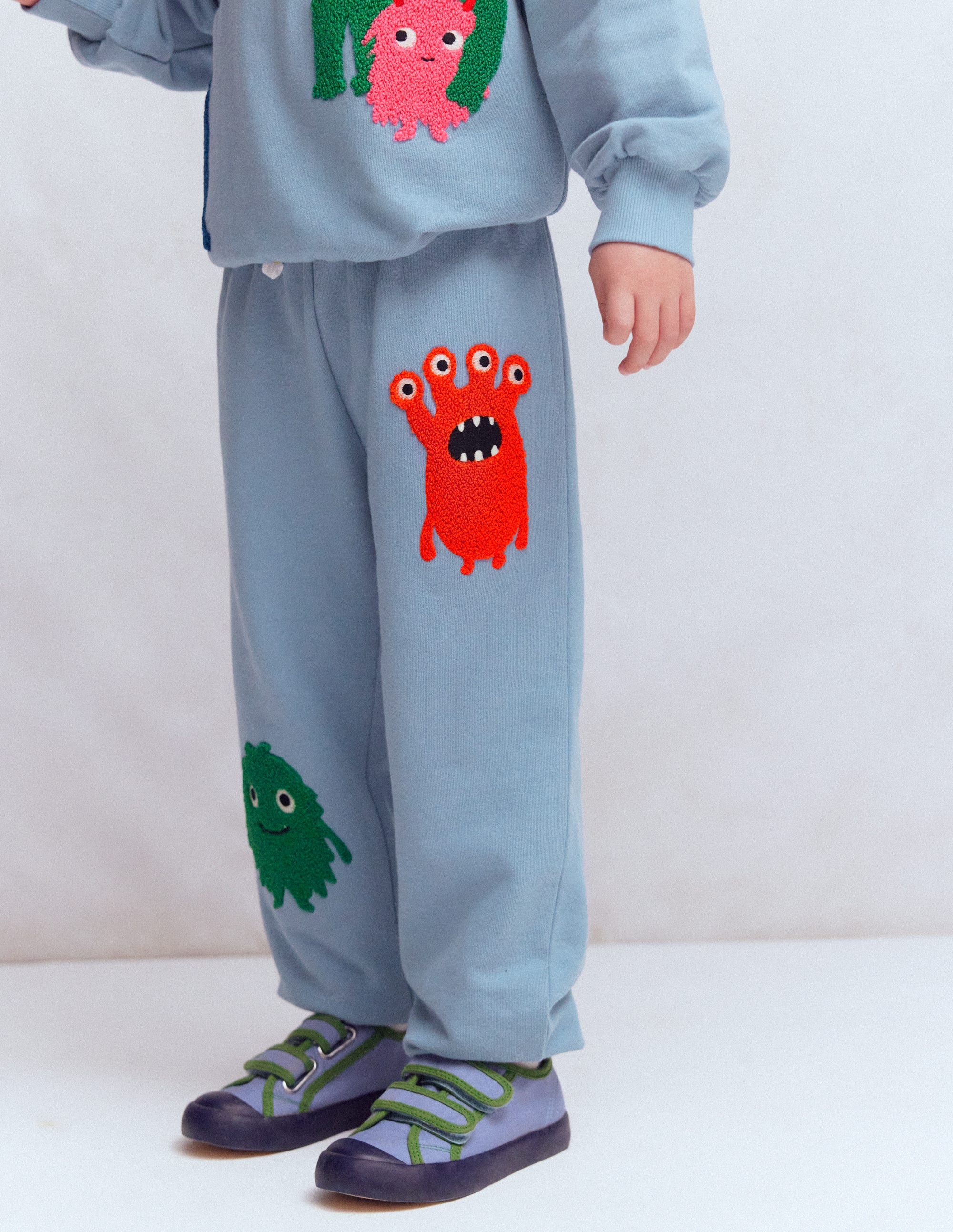 Lustige Jogginghose-Französisches Blau Monster-Applikation - Image 3