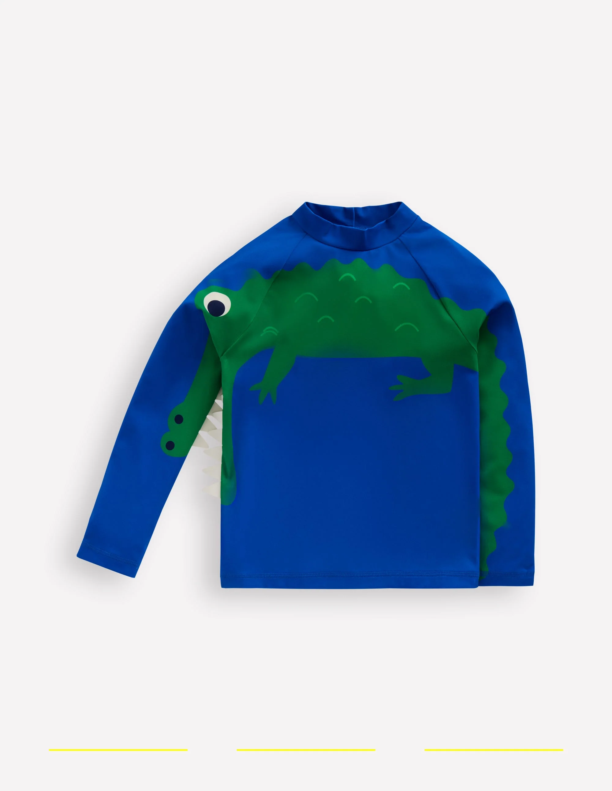 Lustiges Badeshirt mit Sonnenschutz-Blau Krokodilleder - Image 4