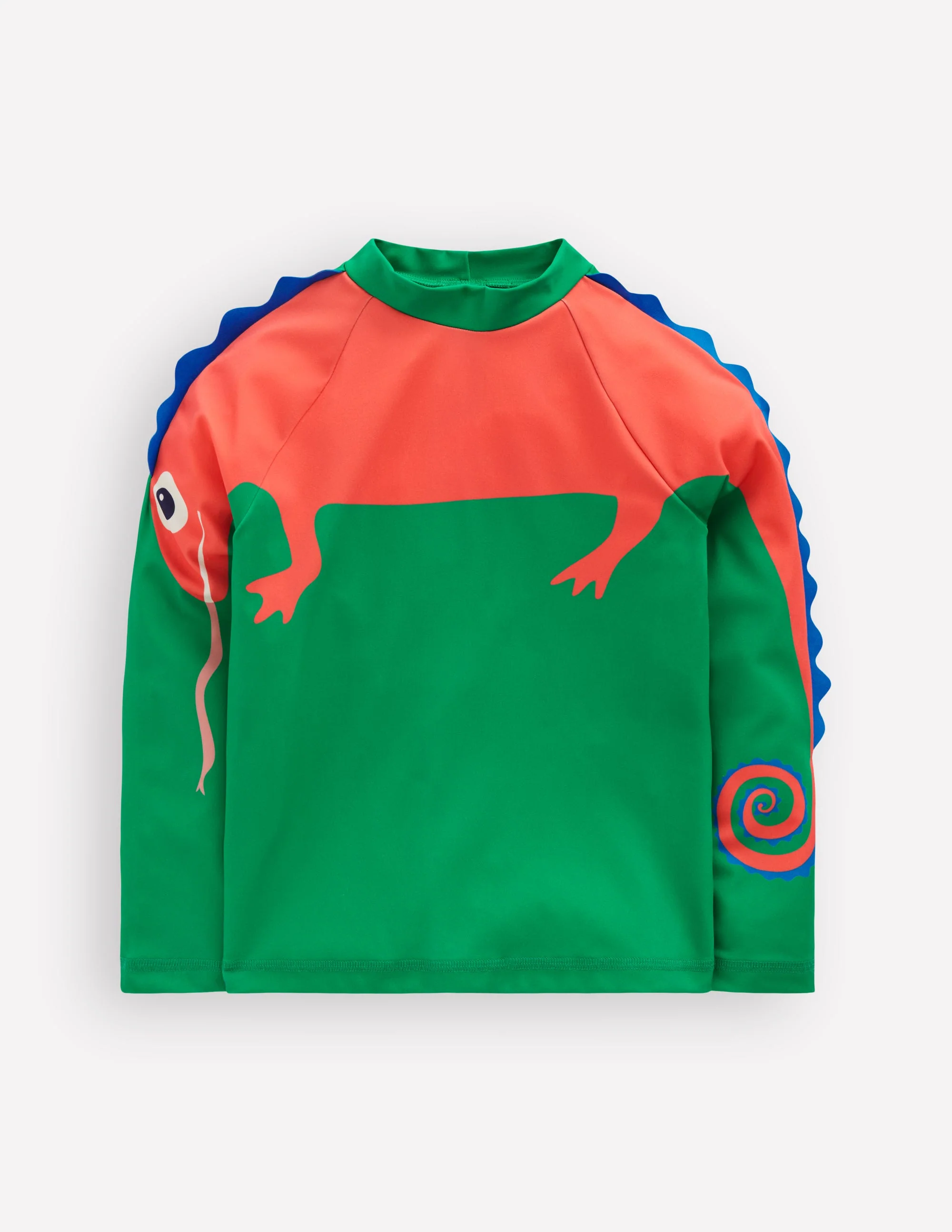Lustiges Badeshirt mit Sonnenschutz-Schattiges Grün Chamäleon - Image 4