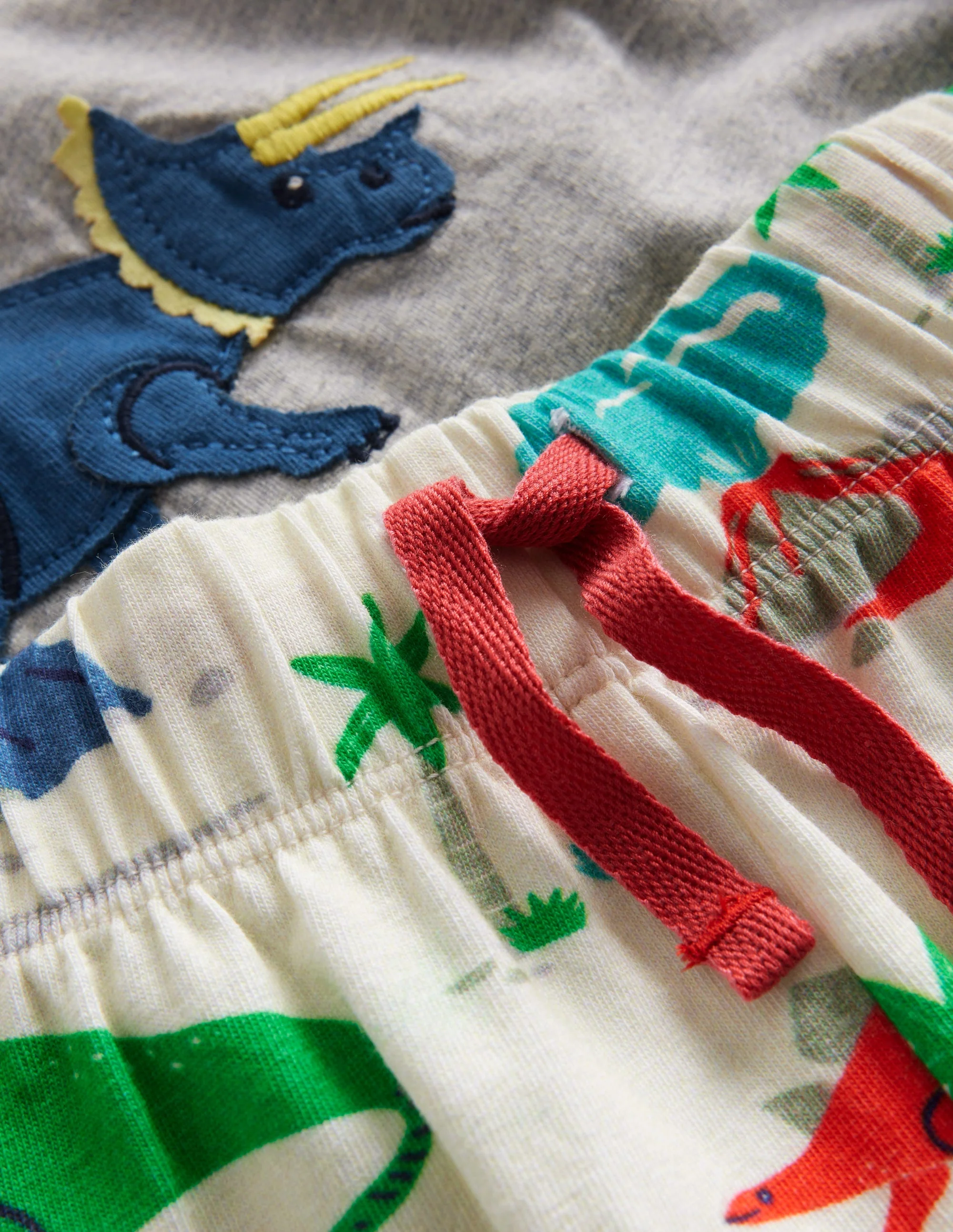 Lustiges Spielset aus Jersey-Grau Meliert/ Dinosaurier - Image 3