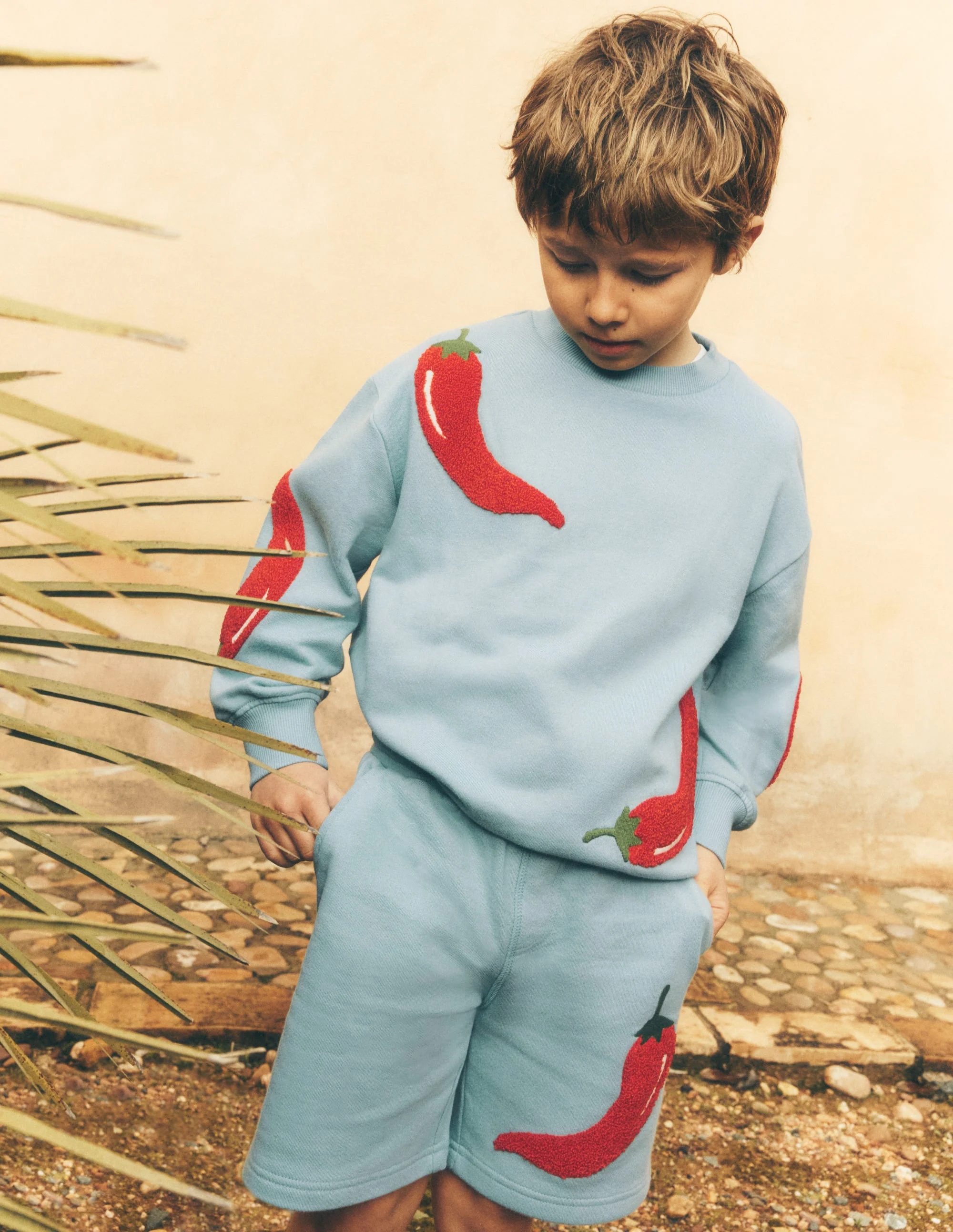 Lustiges Sweatshirt-Meeresdunst Blau Chilischoten