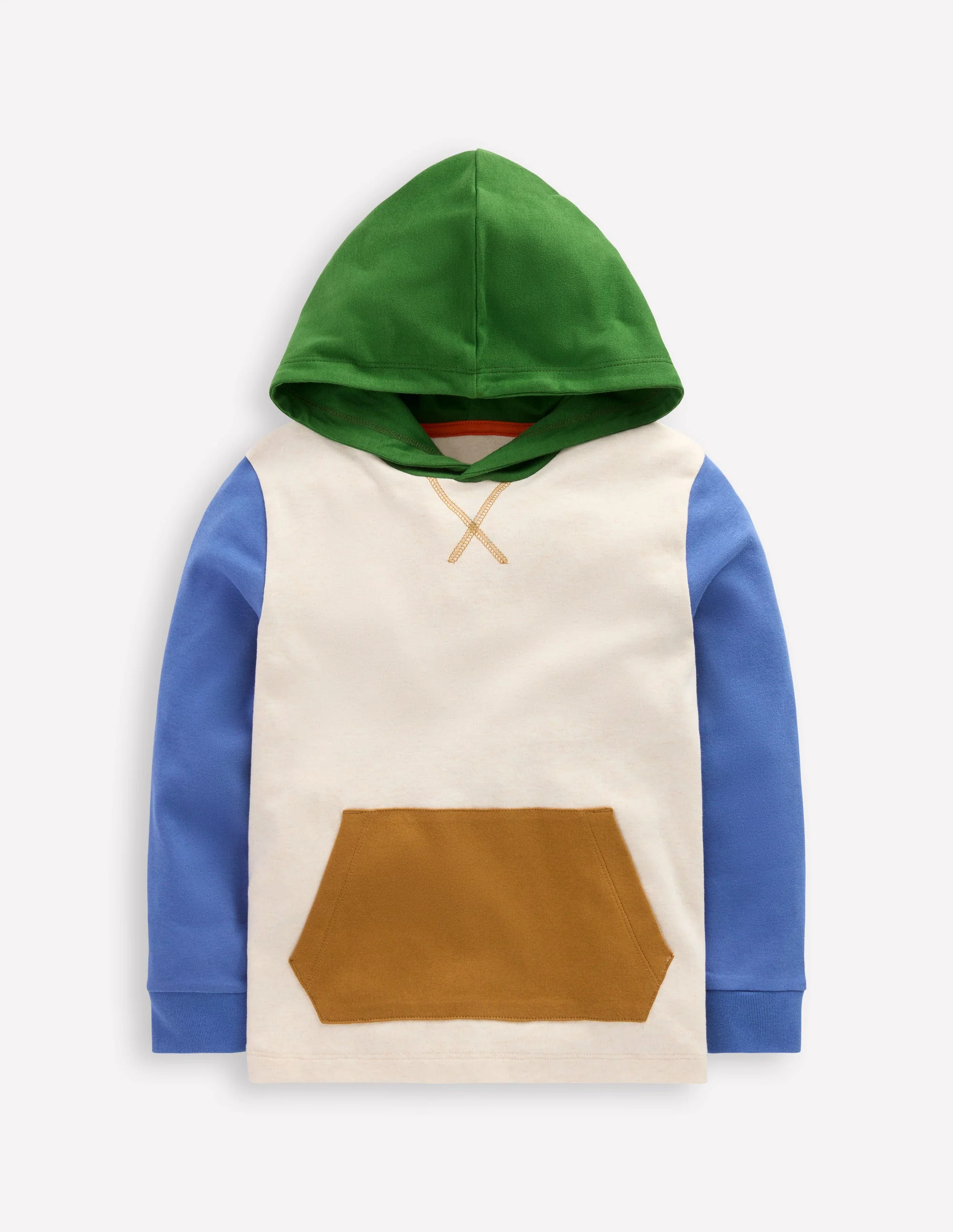 Mittelschwerer Kapuzenpullover-Haferbeige meliert/Flussblau - Image 4