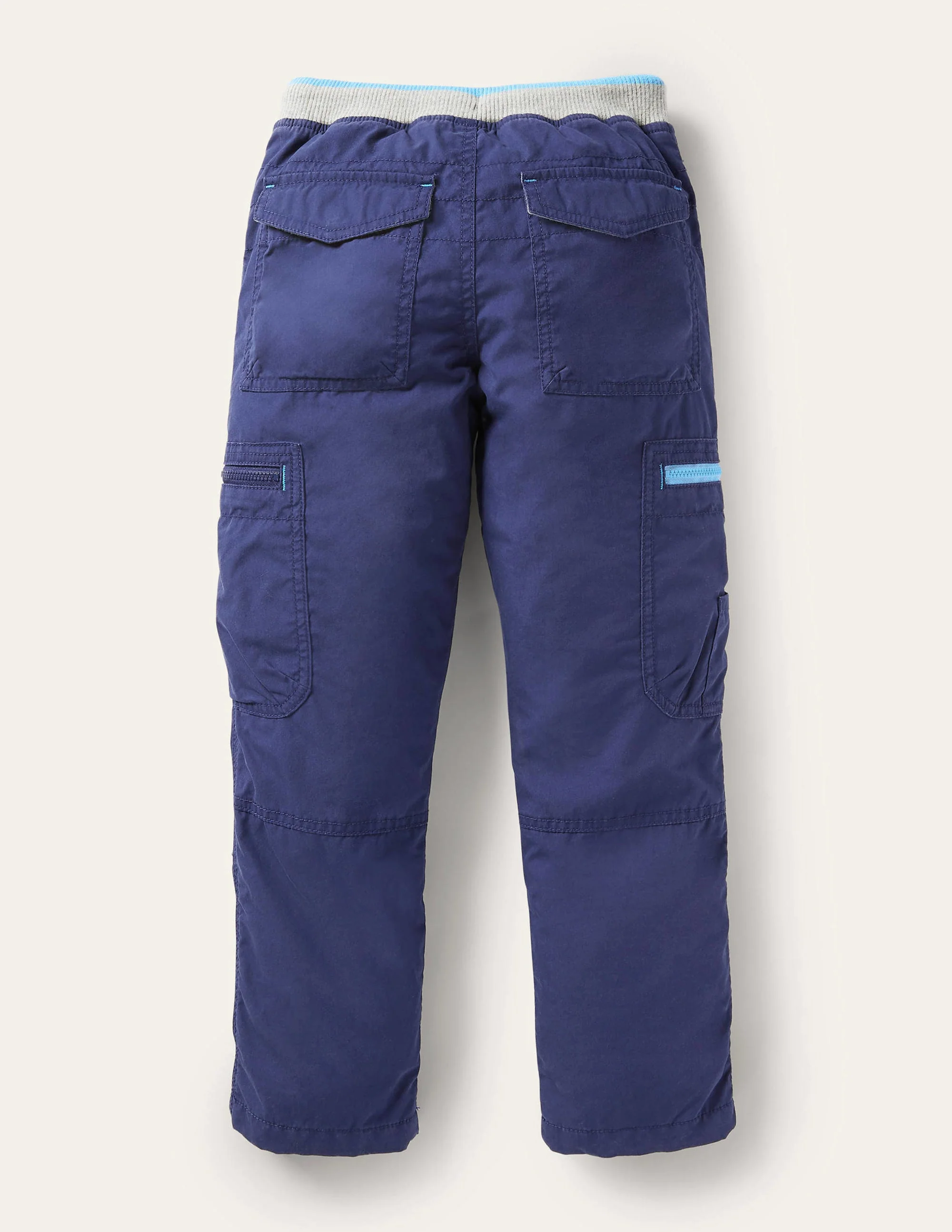 Navy Draw String Cargo Trousers-Schuluniform-Navy - Image 2