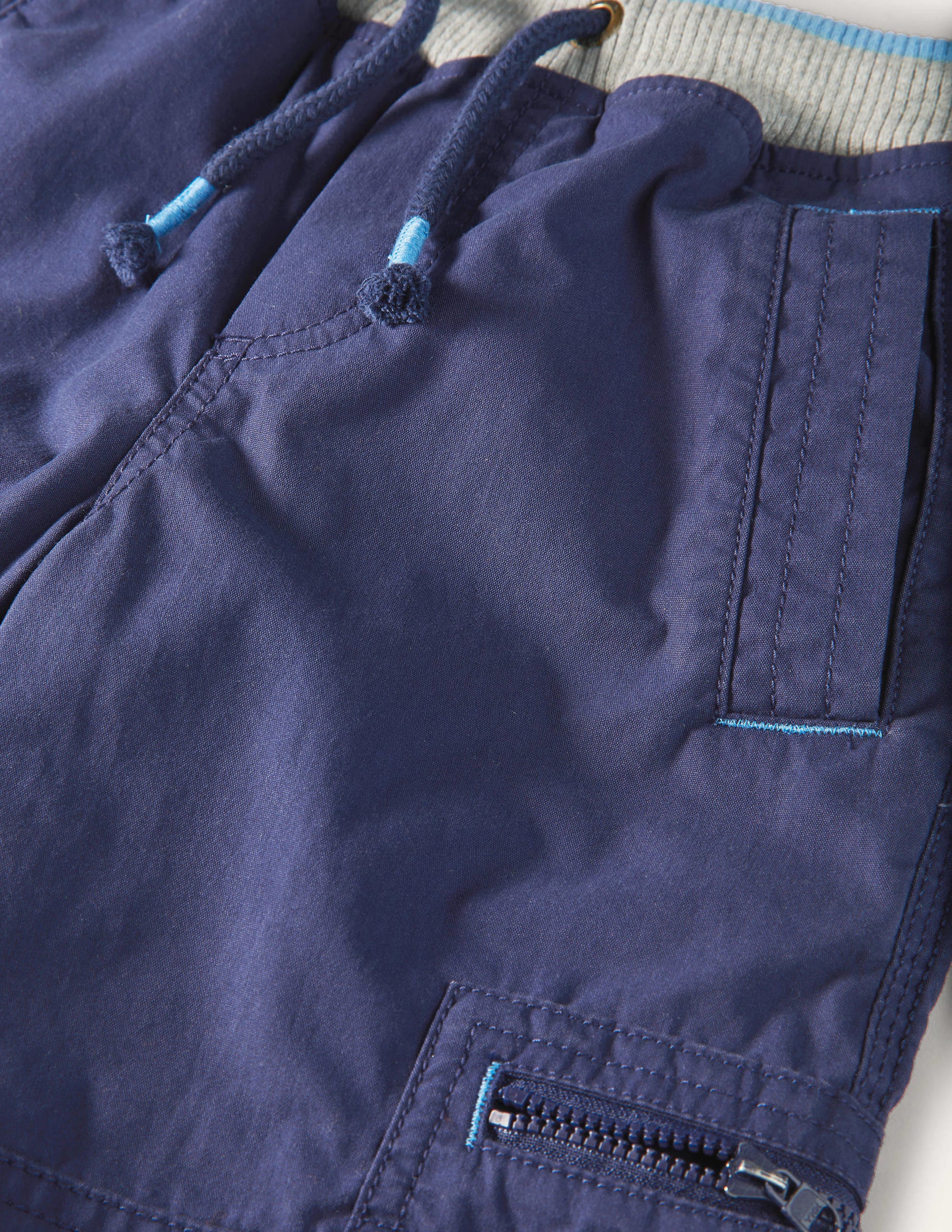 Navy Draw String Cargo Trousers-Schuluniform-Navy - Image 3