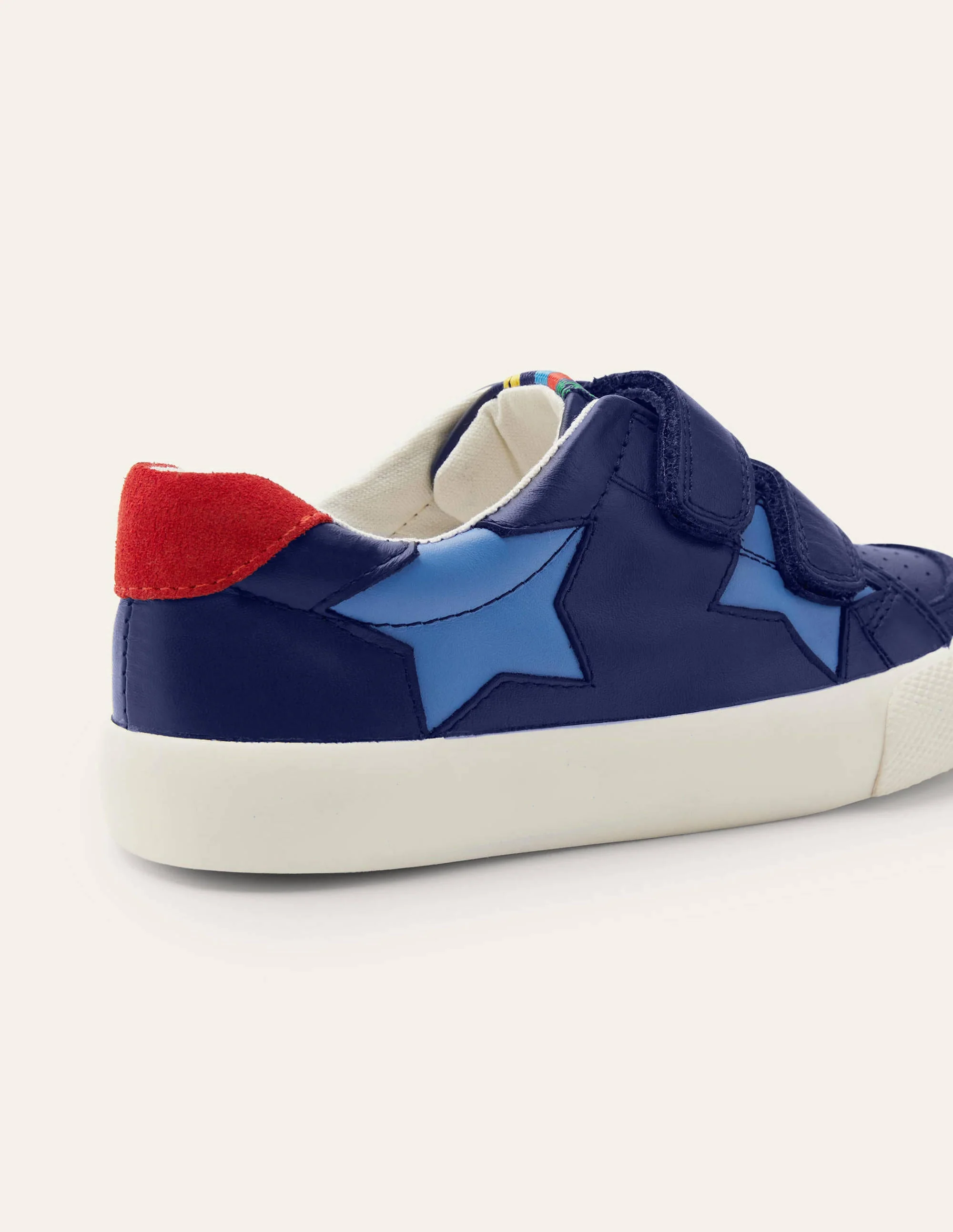 Niedrige Sneaker aus Leder-Schuluniform-Navy, Sterne - Image 3