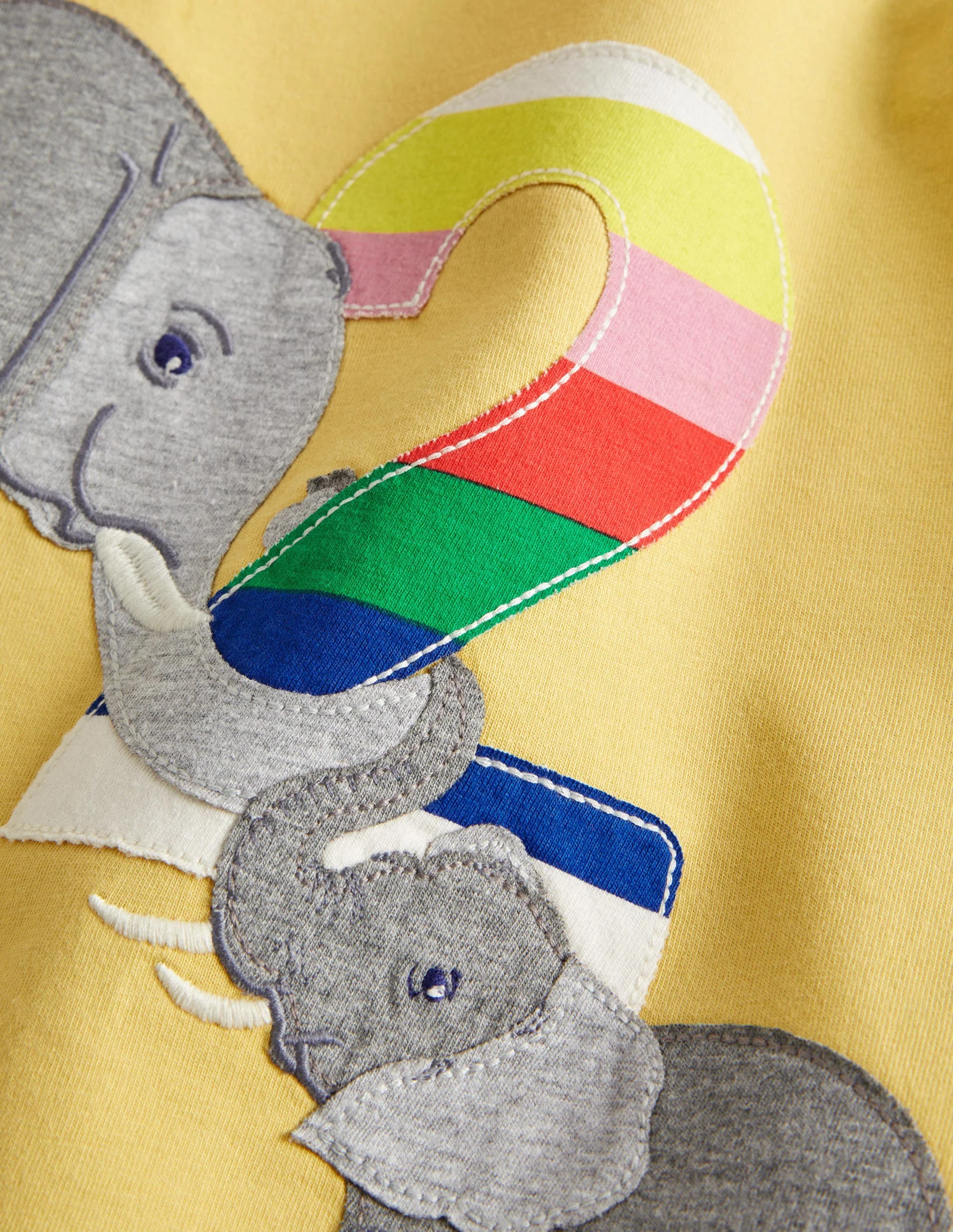Oberteil mit Geburtstags-Applikation-Buttergelb, Elefant, Zahl Zwei - Image 3