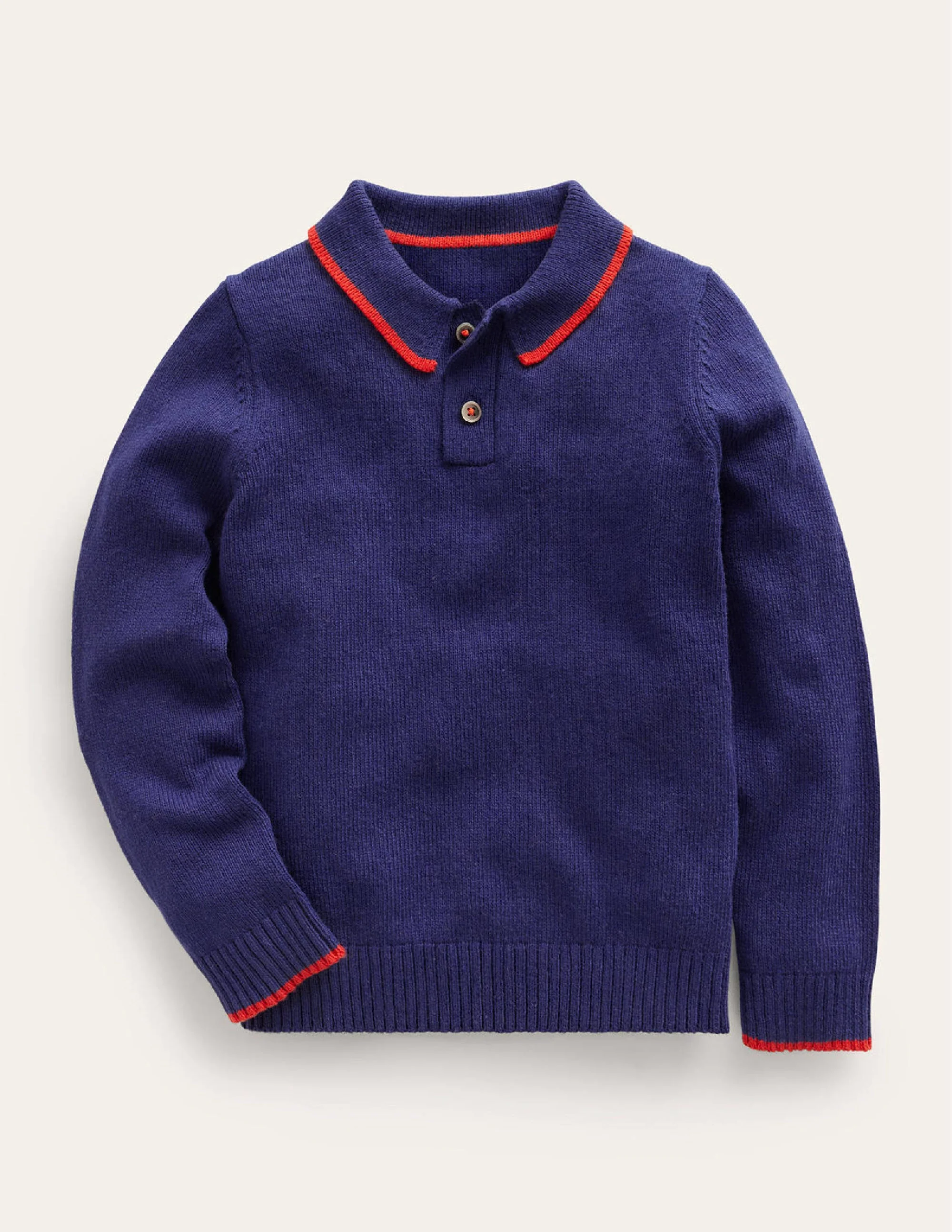 Oberteil mit Strickkragen-Französisches Marineblau