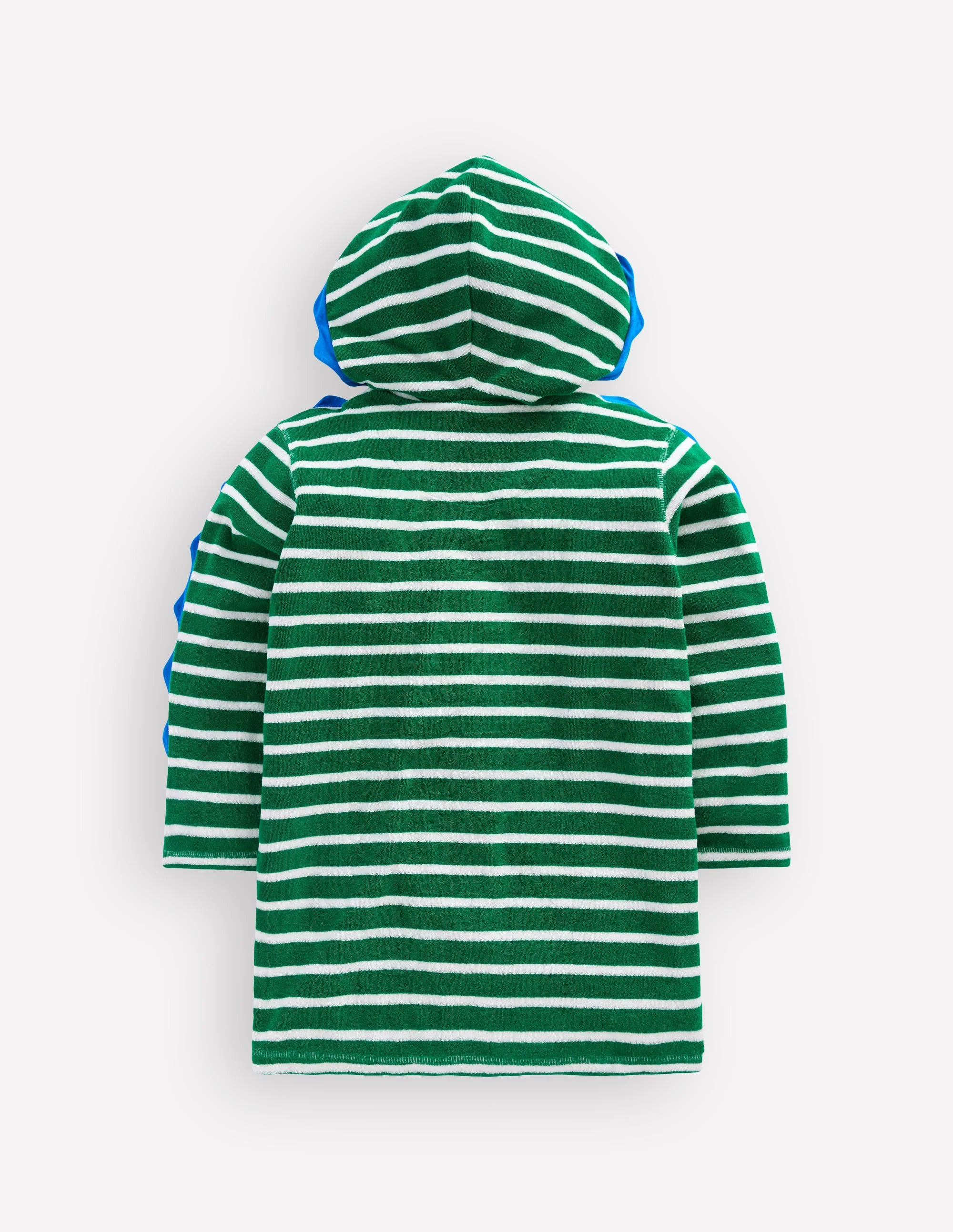 Origineller Frottee-Badeponcho mit Reißverschluss-Chamäleon Grün Streifen - Image 5