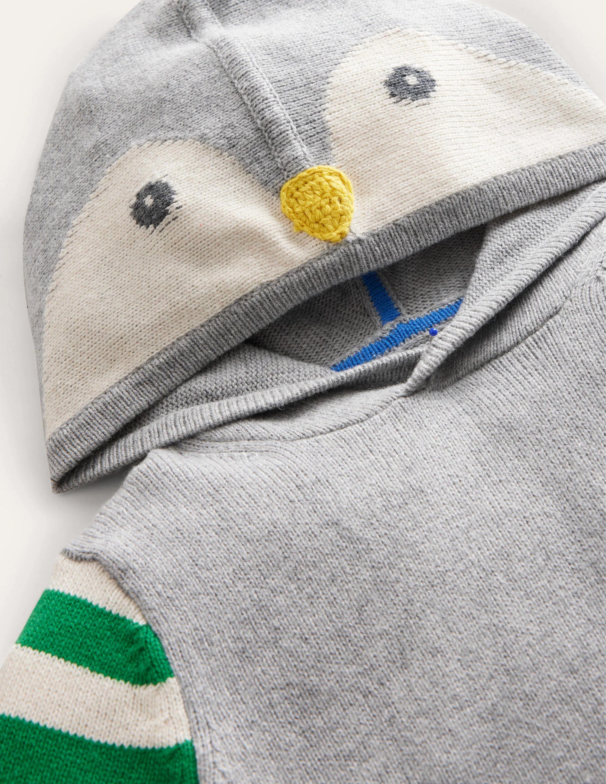 Origineller Pinguin-Hoodie-Grau Meliert, Pinguin - Image 3