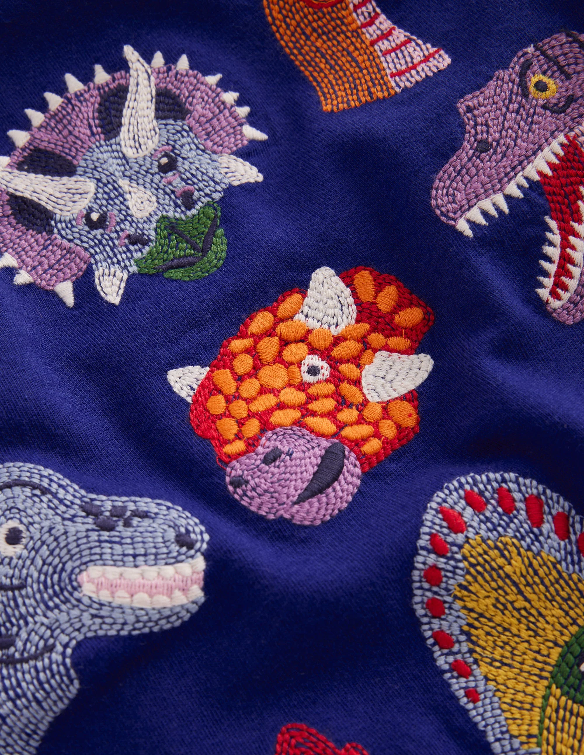 Originelles Superstitch-T-Shirt mit Gittermotiv-Saphirblau Dino - Image 3