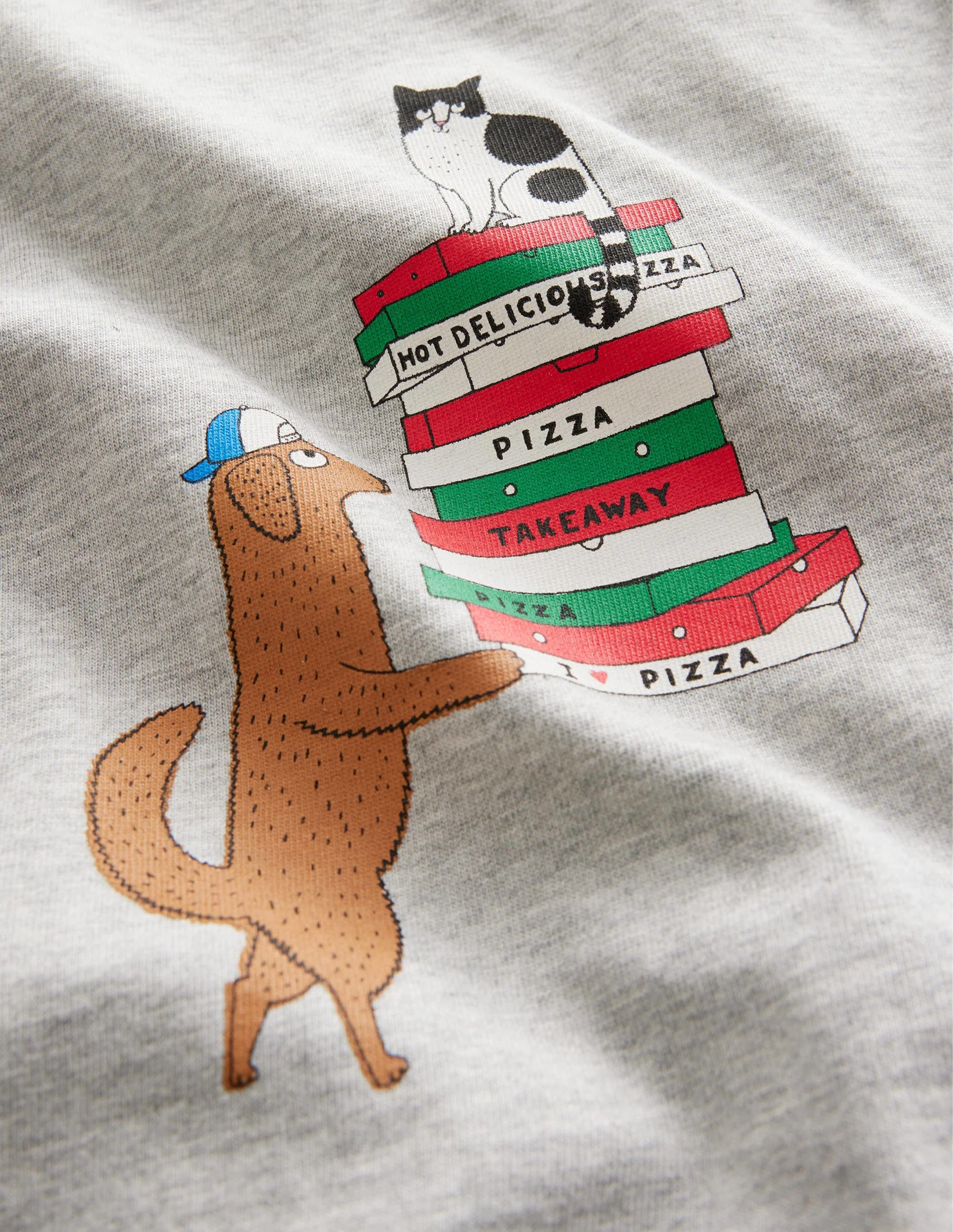Originelles T-Shirt-Grau Meliert, Hund - Image 3